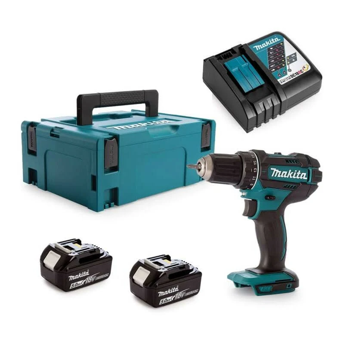 Wiertarka i akcesoria w zestawie.