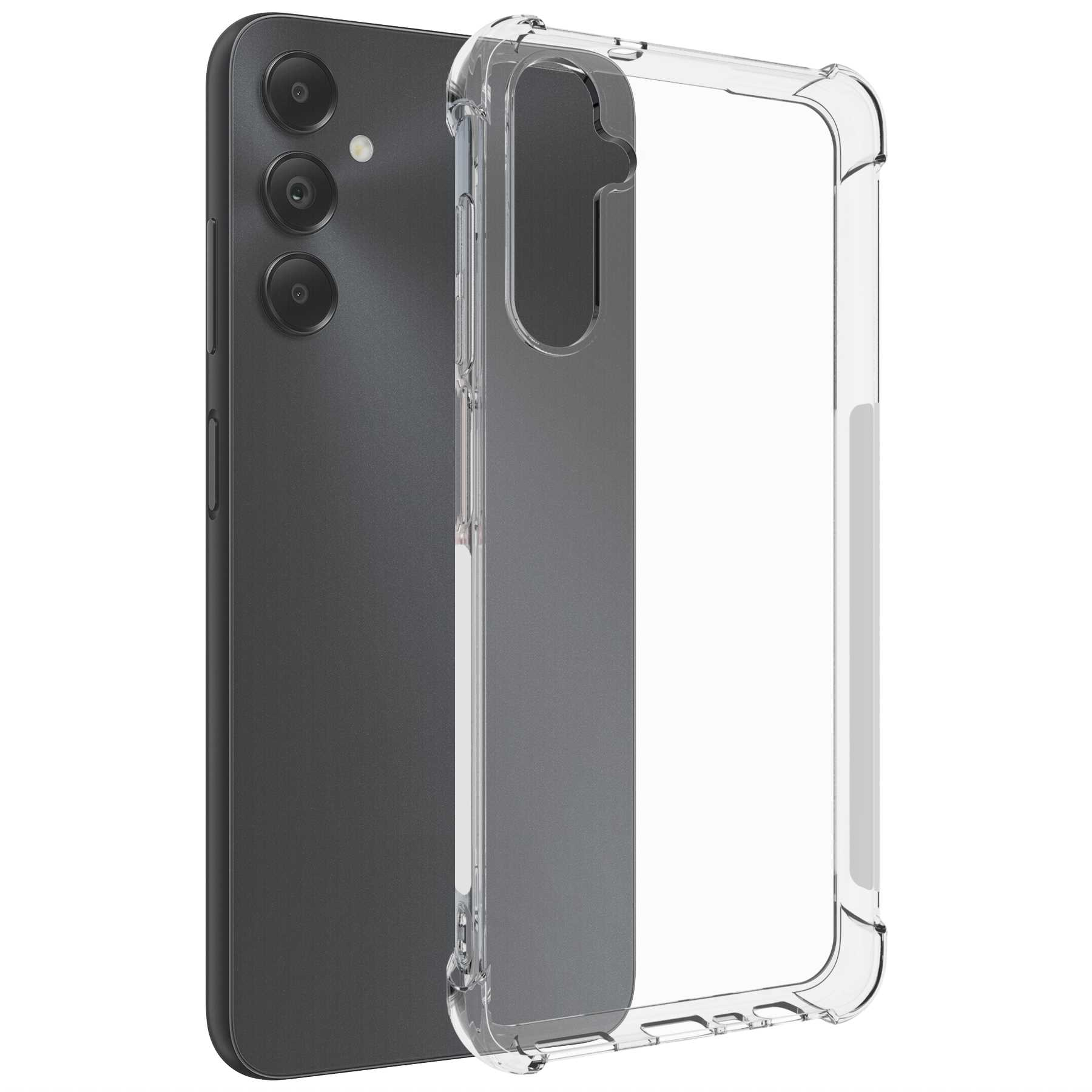 Ein Telefon mit einer transparenten Hülle.