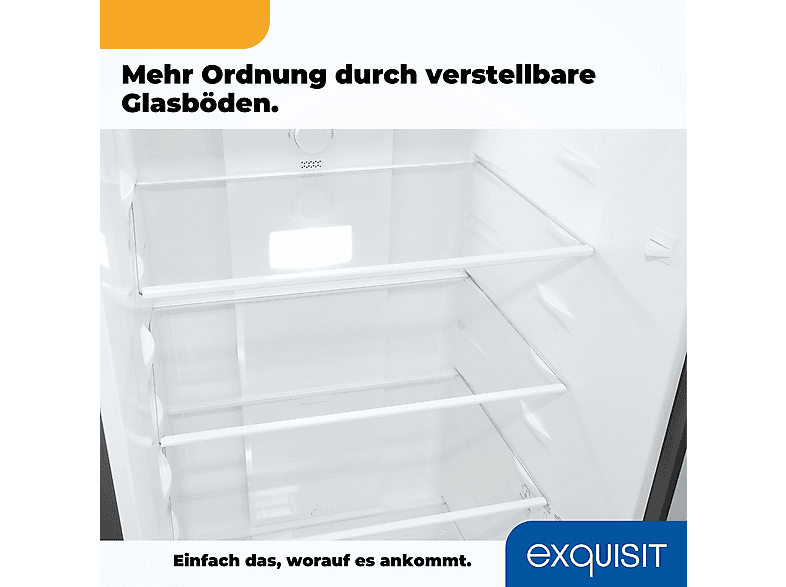 Exquisit Frigorifero congelatore KGC265 70 NF WS 040C inoxlook | Volume 251 L | Raffreddamento Congelatore No congelatore | Distributore di acqua | Frigorifero con freestanding