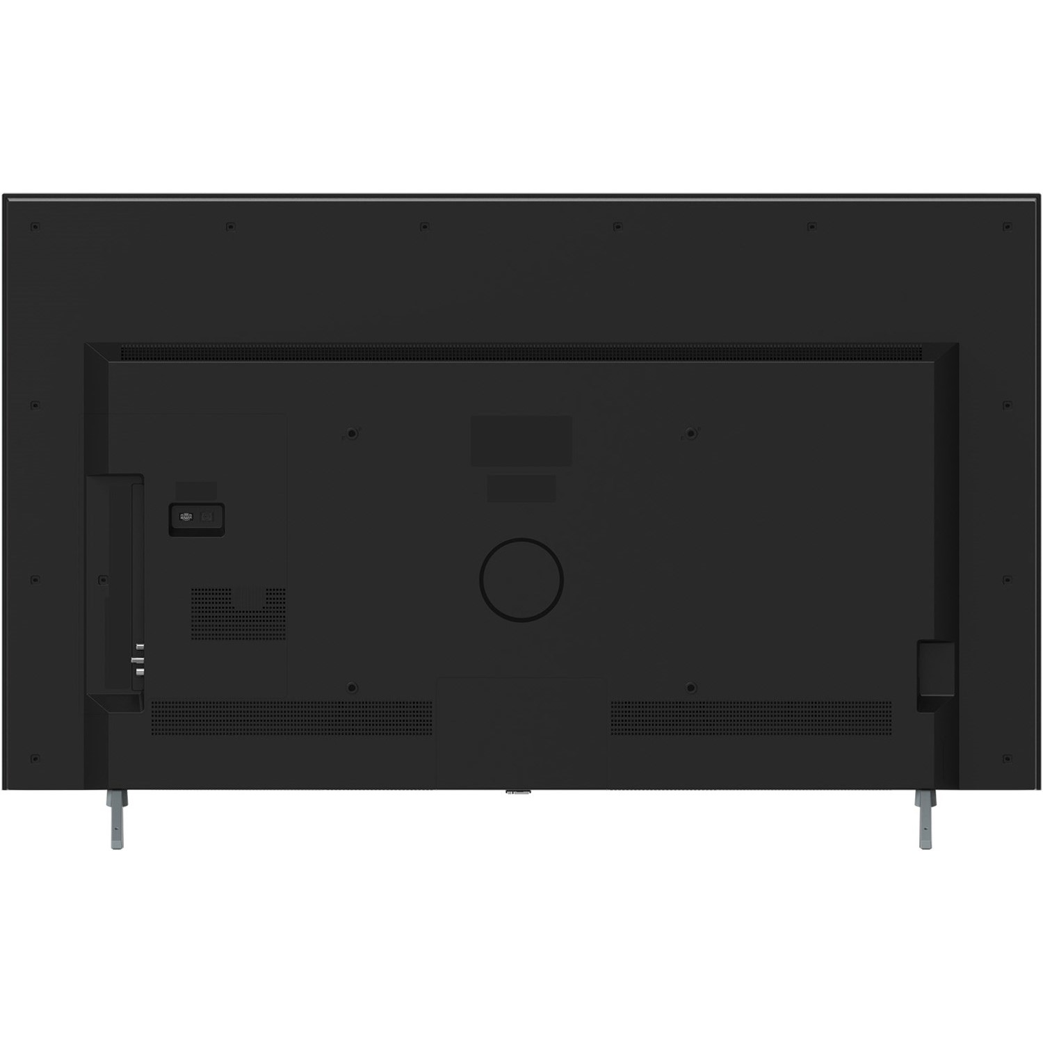 Retro TV nero con porte e supporti. Un televisore a schermo grande.