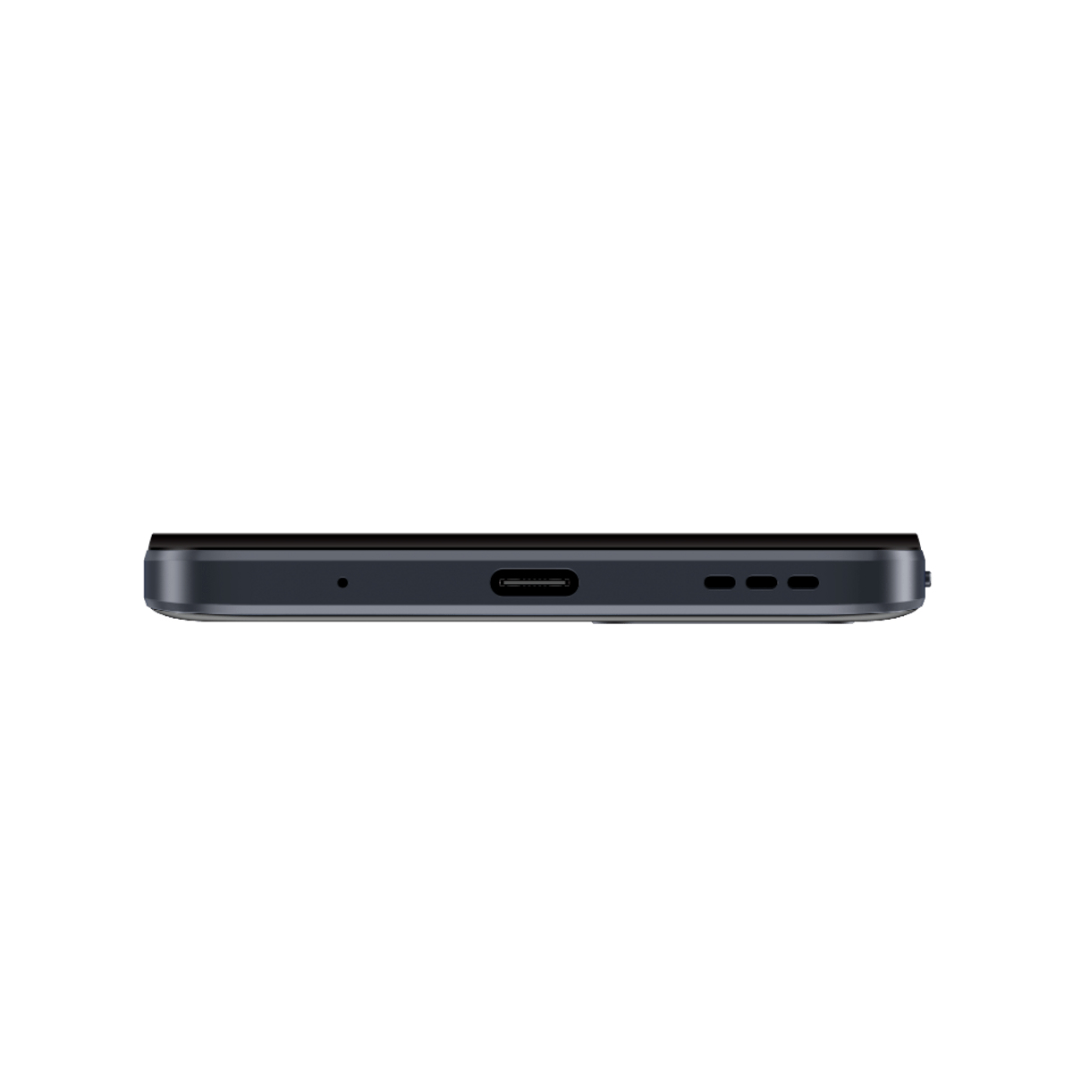 Dolna krawędź smartfona, pokazująca port USB-C, głośnik i otwory mikrofonu.