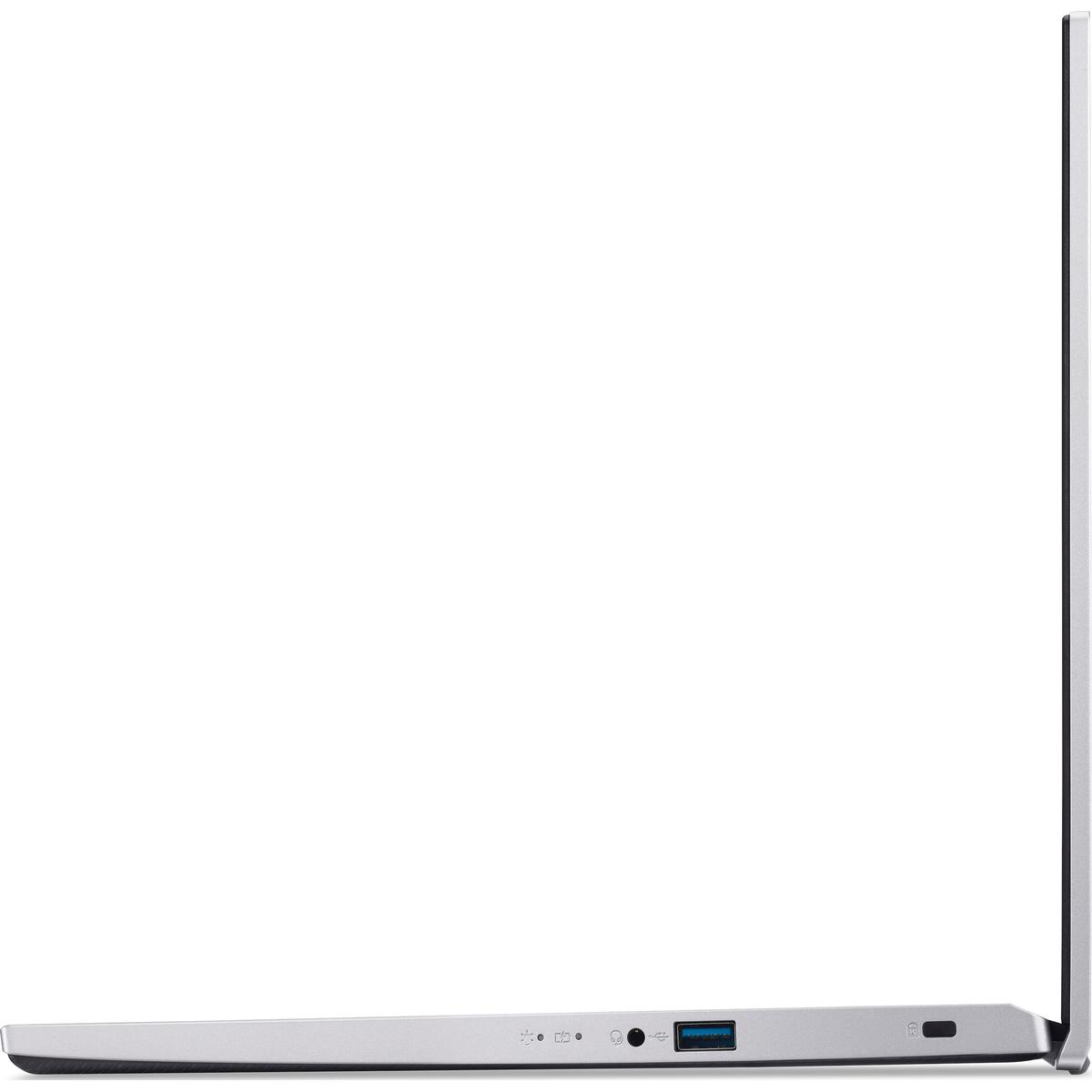 Laptop-Seitenansicht mit Anschlüssen. Weißer Hintergrund.