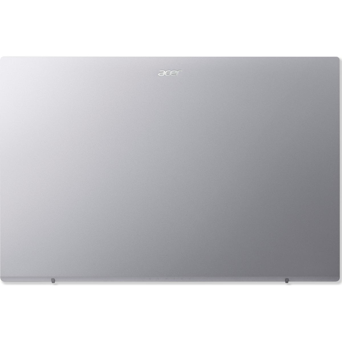 Silberner Laptop, Draufsicht.