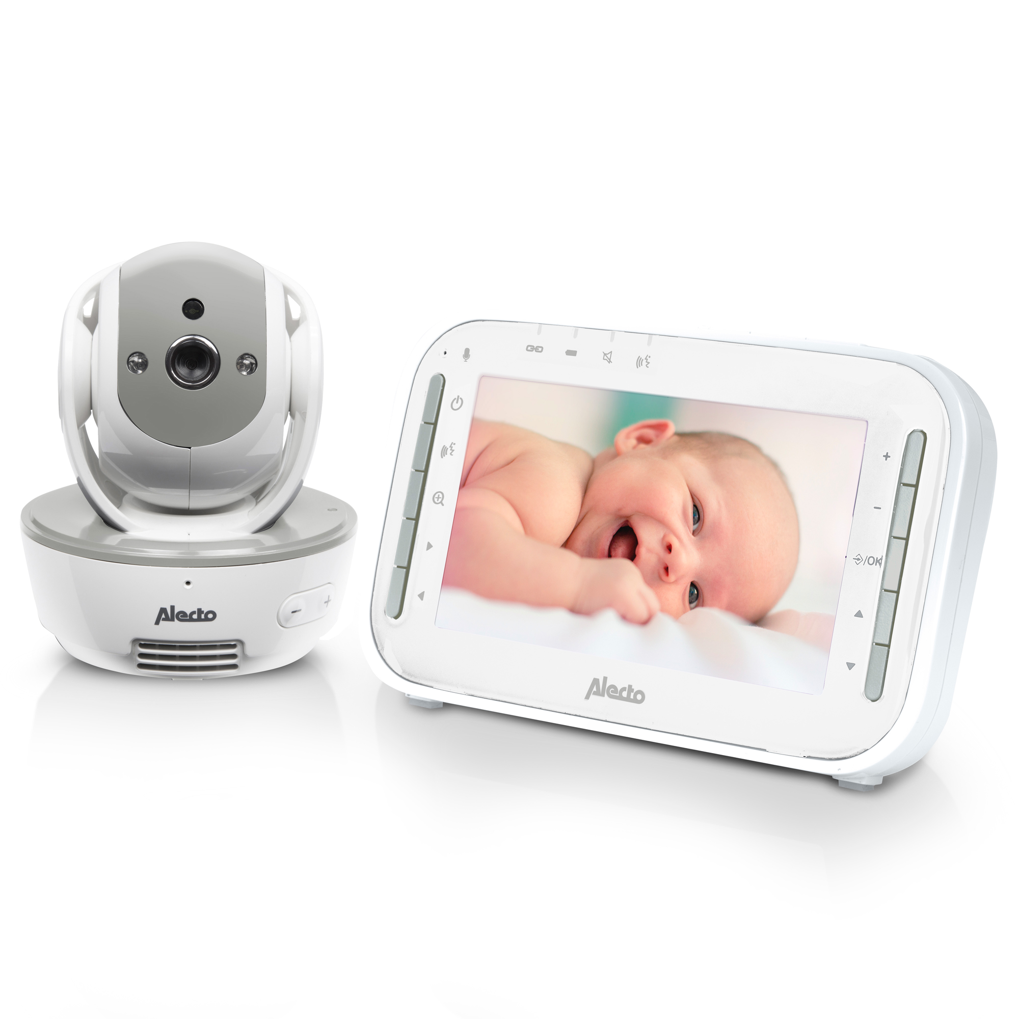 Babyphone mit Baby und Kamera.