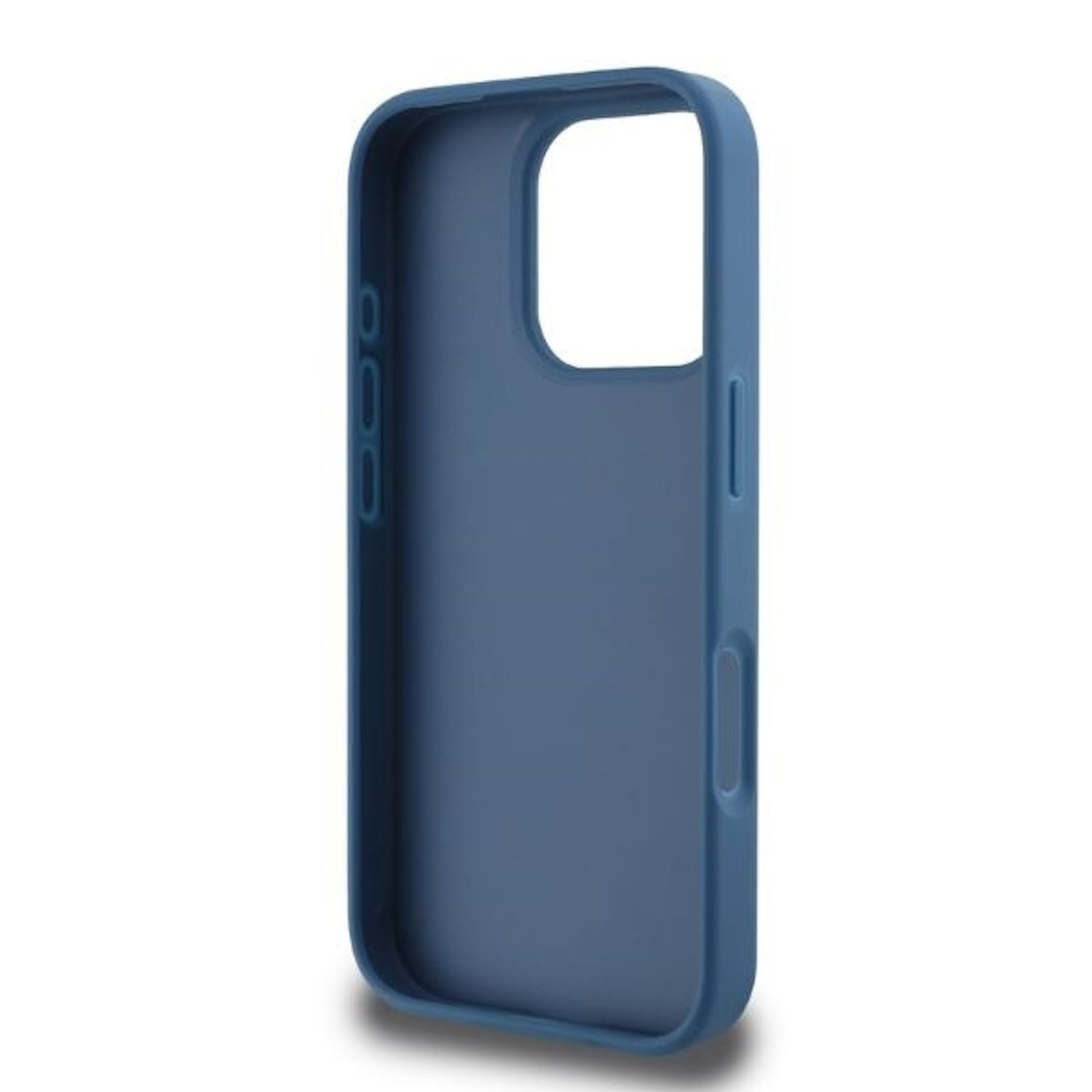 Blaue Handyhülle, Seitenansicht. Die Hülle hat eine durchgängig blaue Farbe.