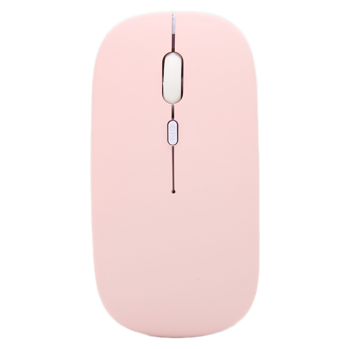 Rosa kabellose Maus, mit zwei Tasten und einem Scrollrad.