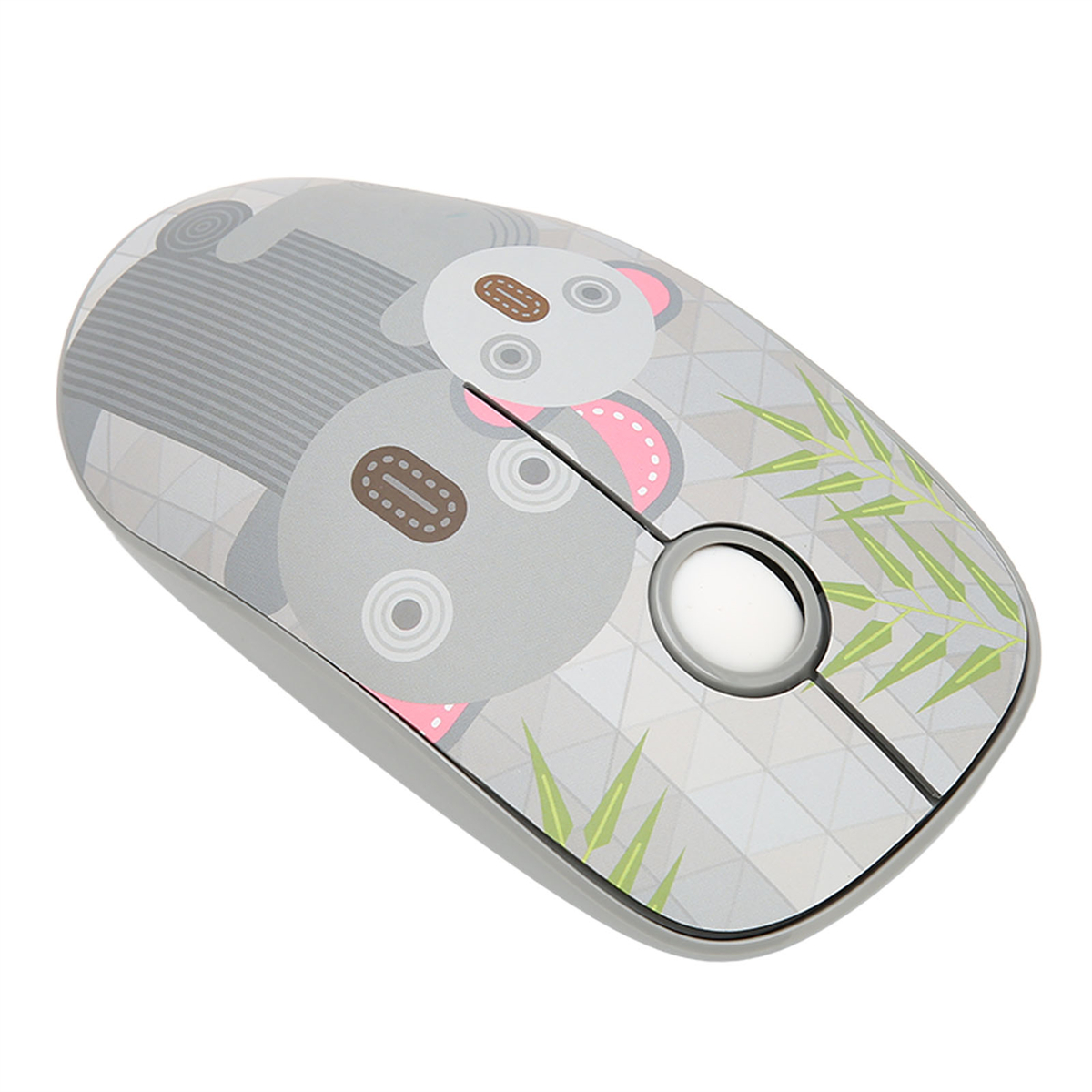 Kabellose Maus mit Koala-Design. Die Maus hat zwei Tasten und ein Scrollrad.