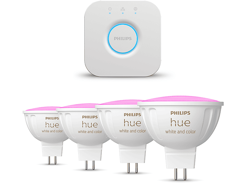 PHILIPS HUE Kit de démarrage GU5.3 Avec 4 spots (MR16) 12V Blanc ...