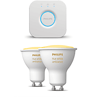 MediaMarkt PHILIPS HUE Starterspakket GU10 met 2 Spotjes Wit - Incl. 1 Hue Bridge, Hue White Ambiance aanbieding