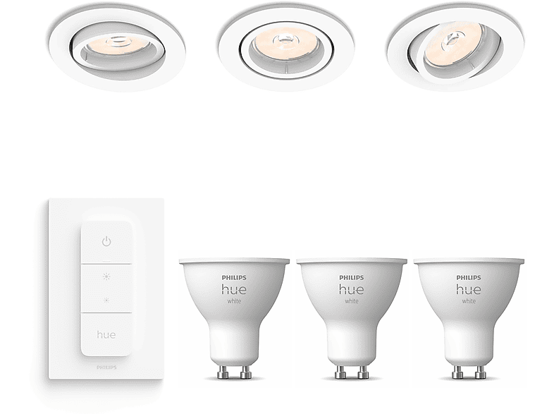 PHILIPS HUE Centura set van 3 inbouwspots Rond (Aluminium) Wit en