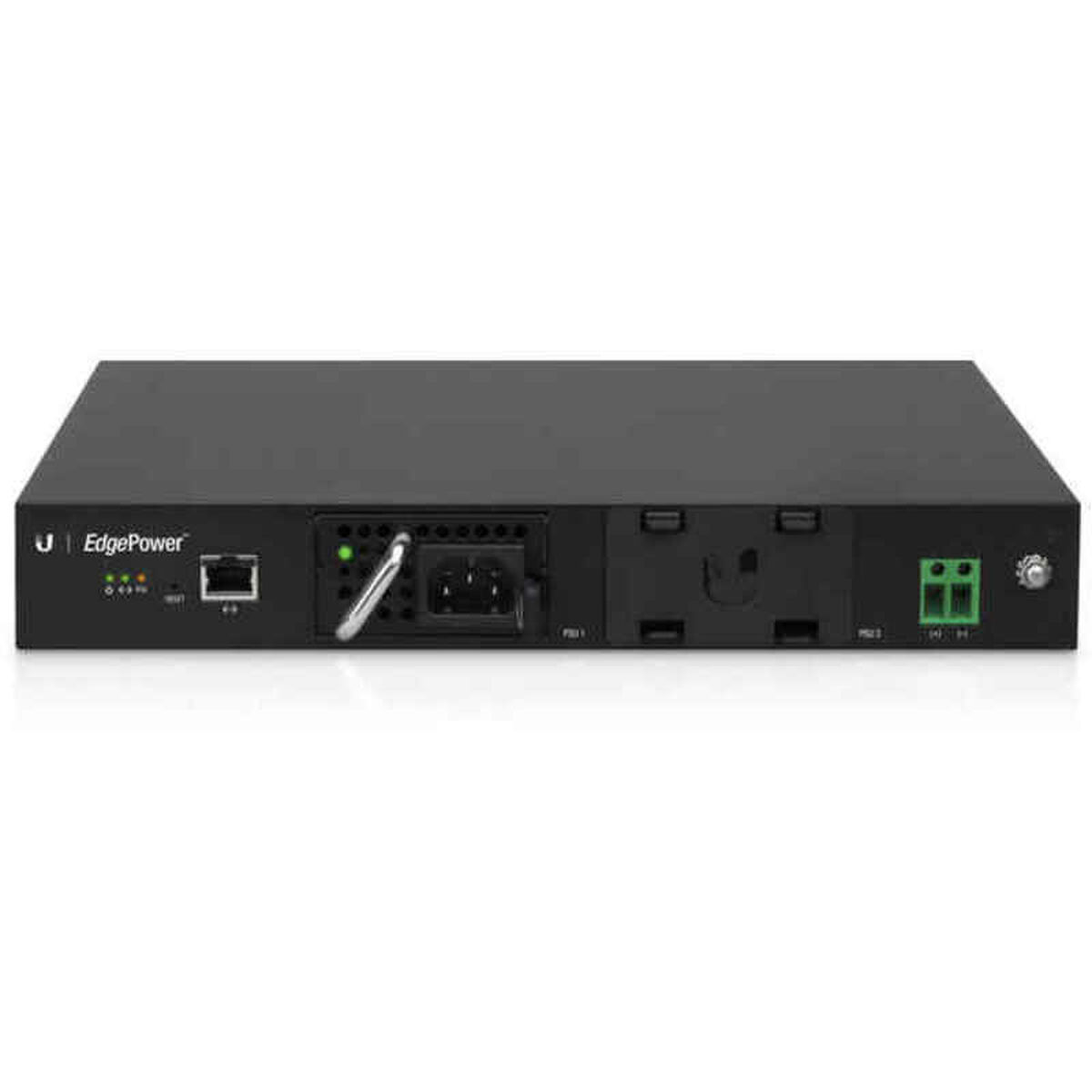 Dispositivo electrónico negro con puertos.
