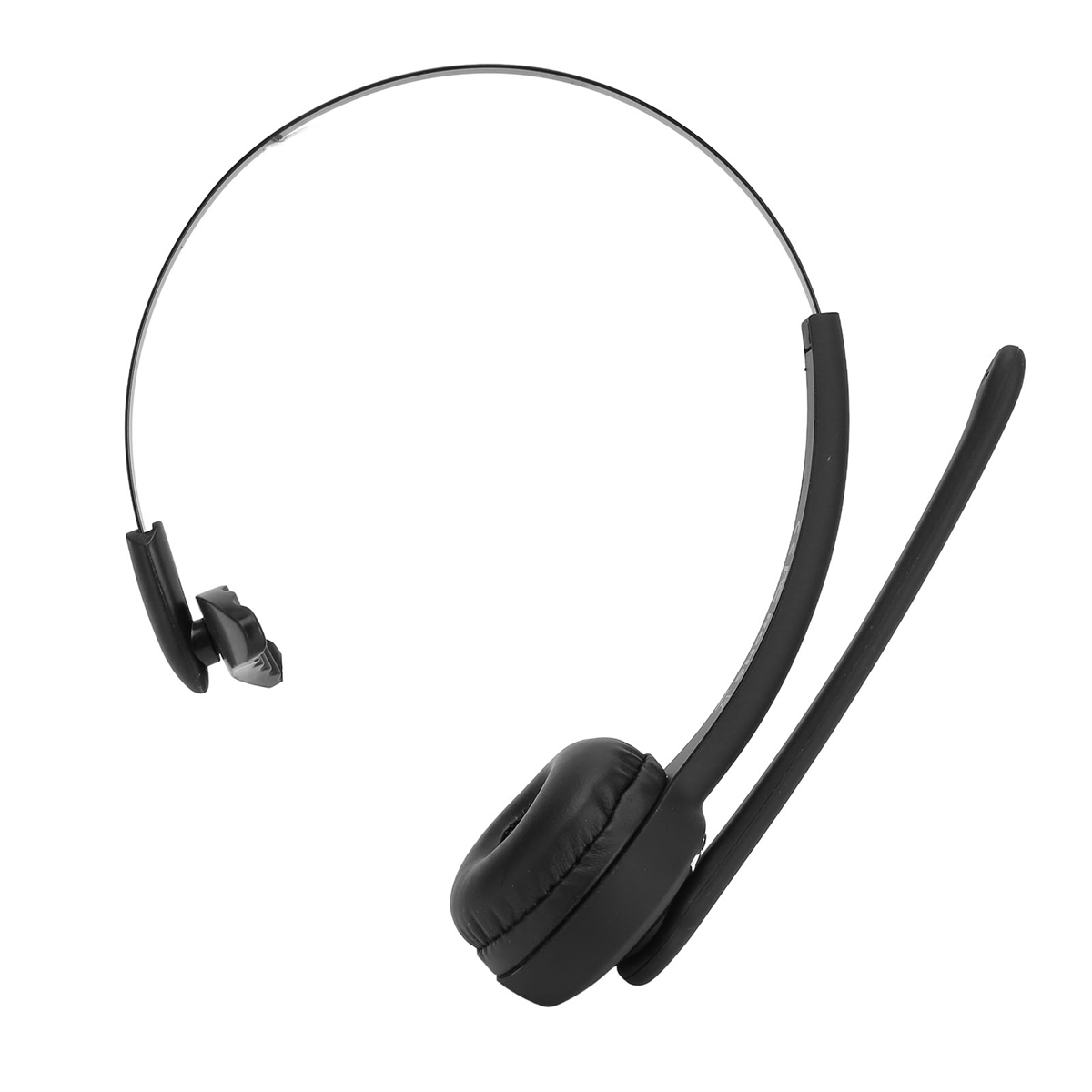 Ein schwarzes Headset mit Mikrofon. Es hat ein Kopfband und einen Mikrofonarm.