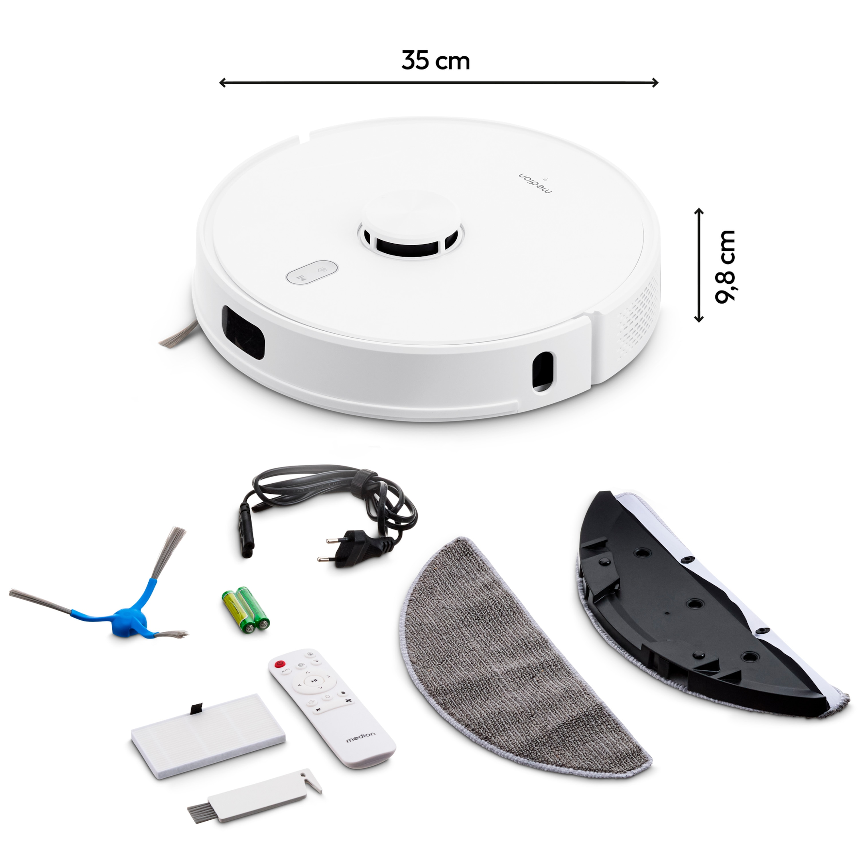 Robot aspirador | MEDION X41 SW , Potencia de succión 8000 kPa