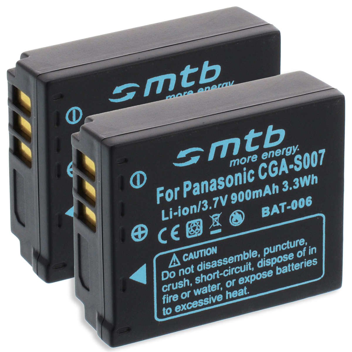 Zwei schwarze Batterien mit Text und Symbolen, beschriftet mit 'smtb'. Weißer Hintergrund.