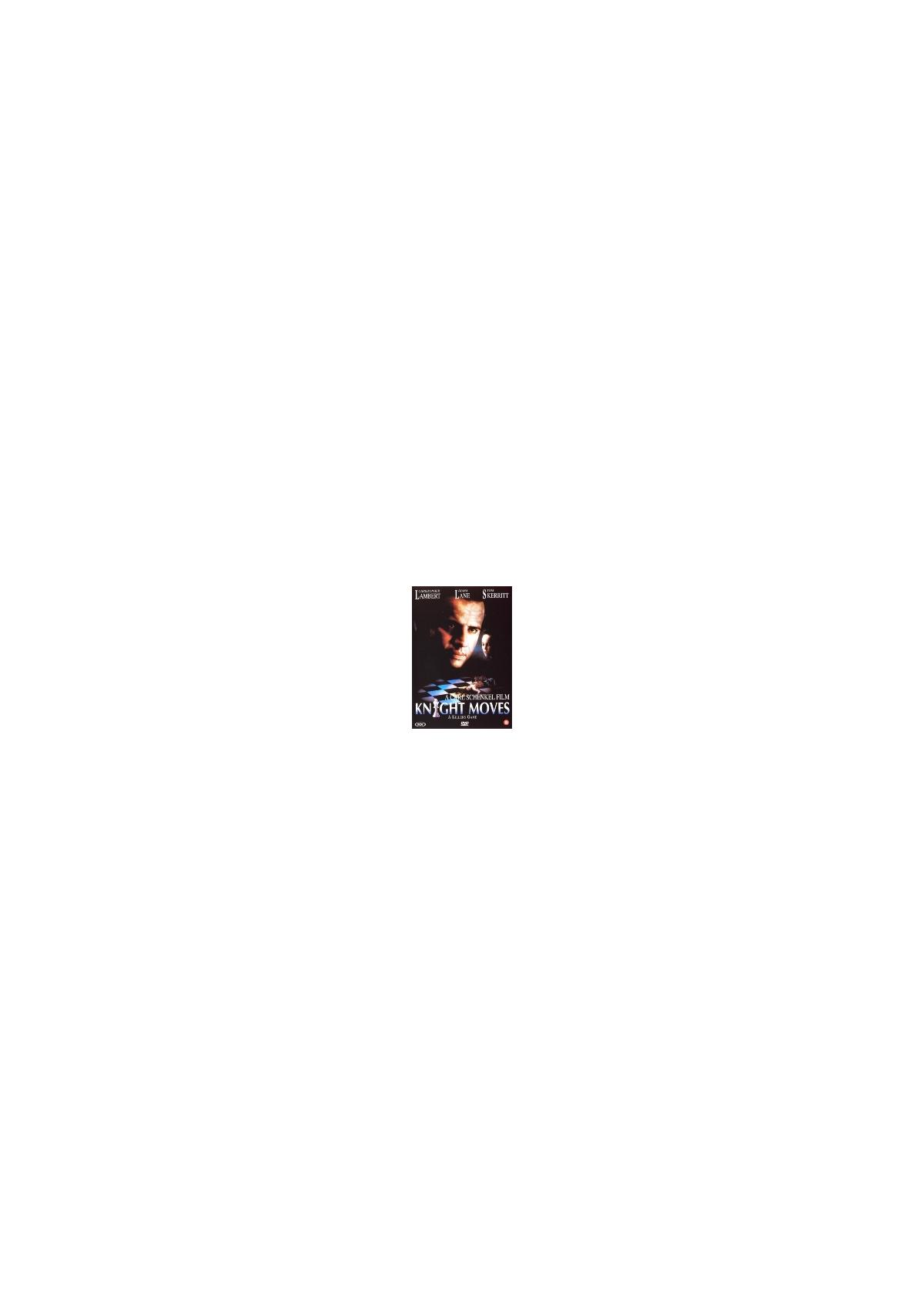 Couverture du DVD de 'Knight Moves'. Le visage d'un homme sur la couverture avec un titre.