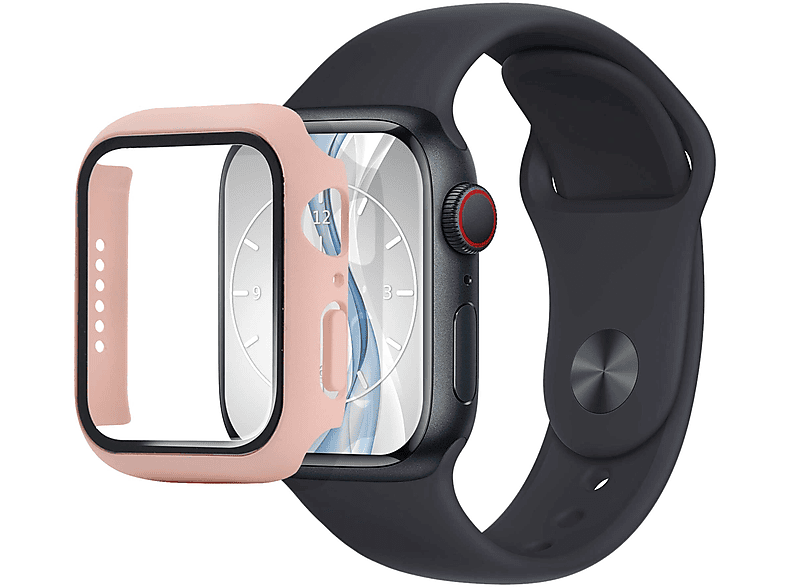 MTB MORE ENERGY Schutzhülle PC-case für Apple Watch 4, 5, 6, SE (44mm) - pastellrosa Schutzhülle (für Apple Watch 4, 5, 6, SE 44mm)
