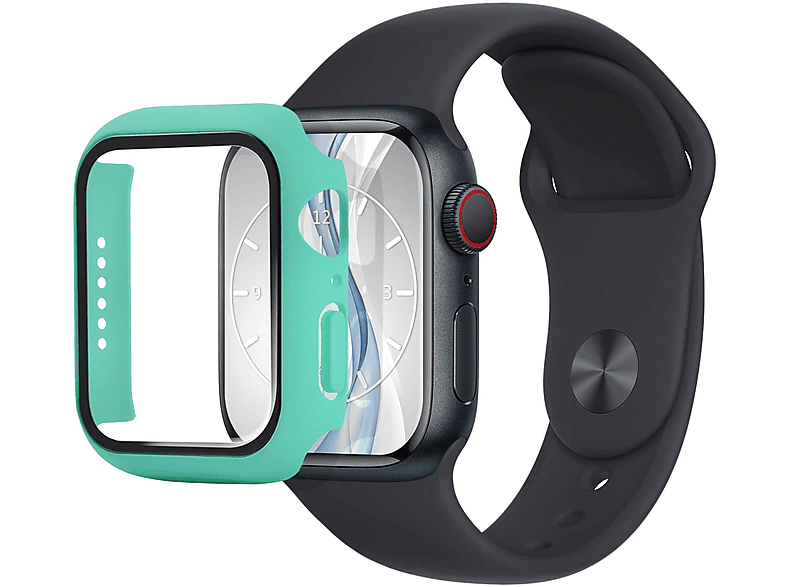 MTB MORE ENERGY Schutzhülle PC-case für Apple Watch 7, 8 (41mm) - türkis Schutzhülle (für Apple Watch 7, 8, 9 41mm)