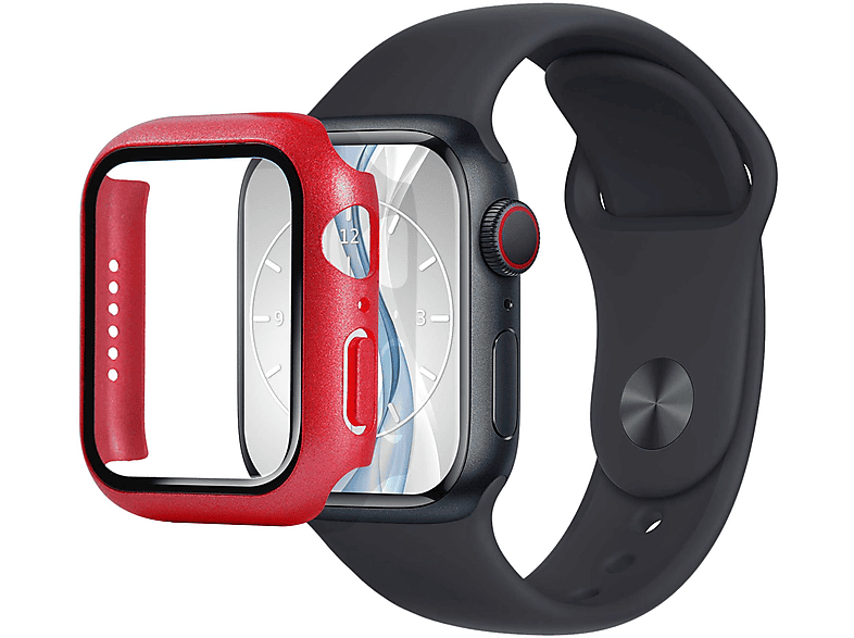 MTB MORE ENERGY Schutzhülle PC-case für Apple Watch 3 (42mm) - rot metallic Schutzhülle (für Apple Watch 3 42mm)