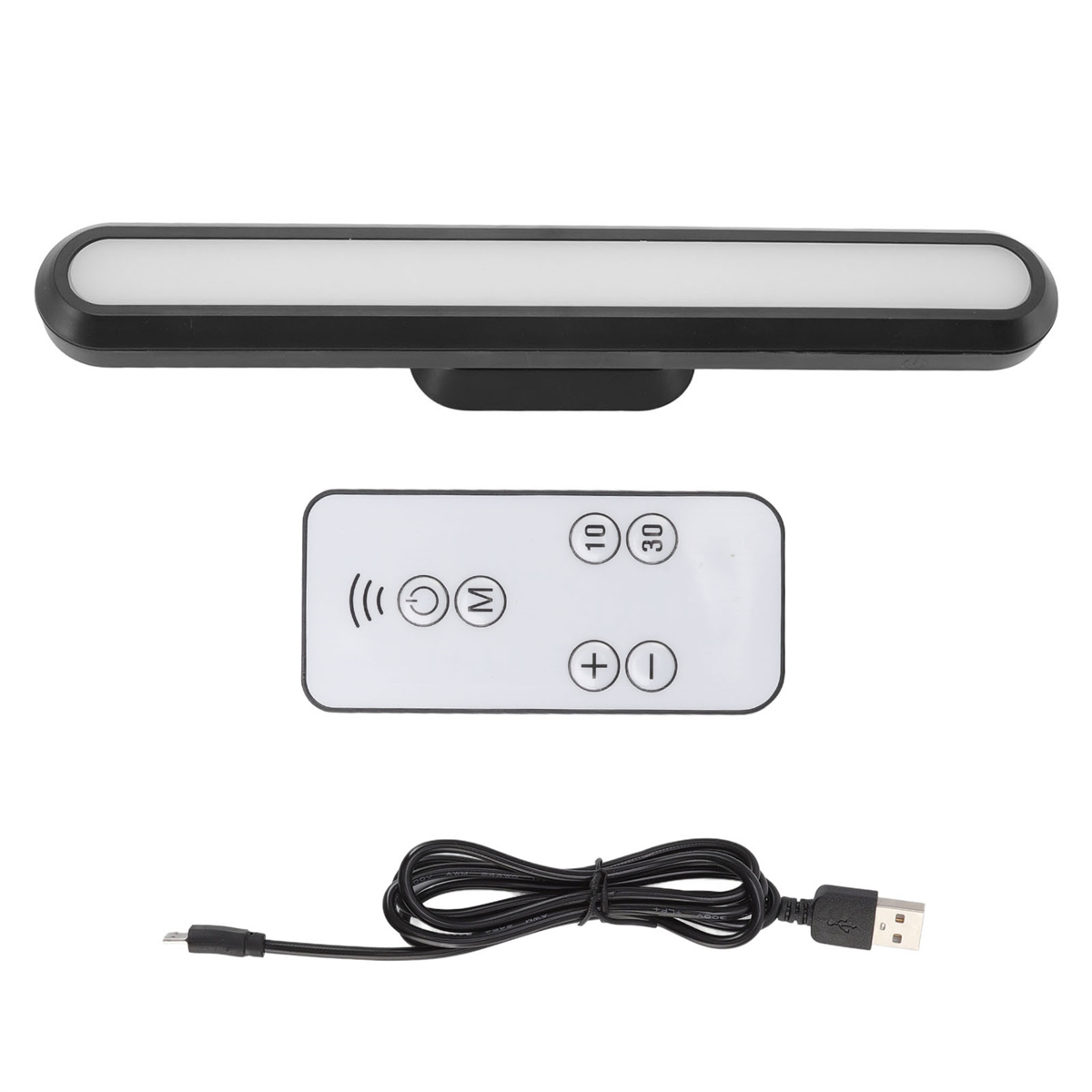 LED-Lichtleiste mit Fernbedienung und USB-Kabel. Steuerung für Helligkeit.