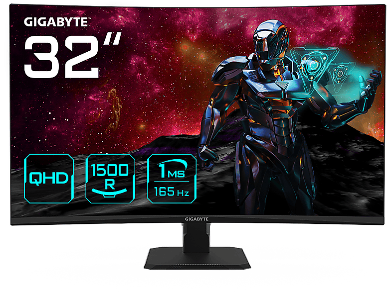 Monitor - GIGABYTE Gs32Qc 31.5" Quad Hd Lcd Va 1Ms 165Hz Freesync