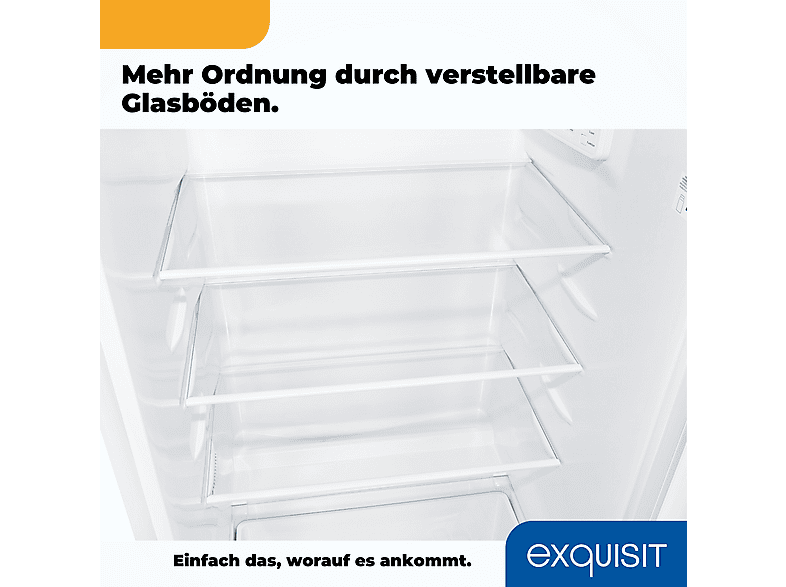EXQUISIT KS185-4-HE-040E weiss Kühlschrank (E, 1220 mm hoch, weiß