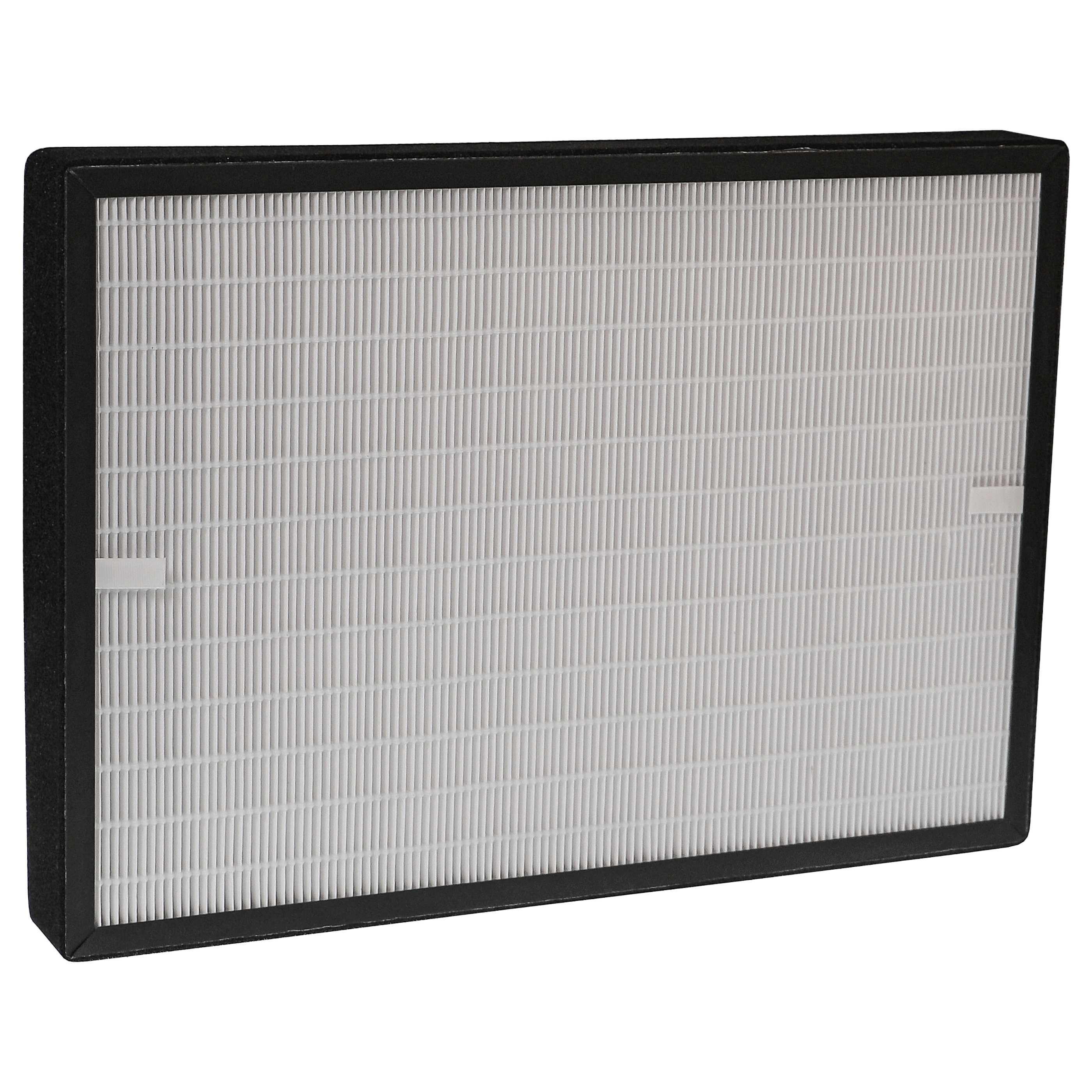Ein weißer Filter mit schwarzem Rahmen. Der Filter hat ein Gitter aus kleinen, weißen Rechtecken.