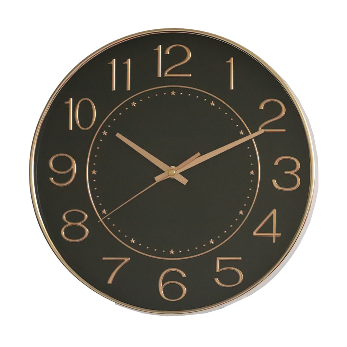 Topkey Wanduhr In Holzoptik - Leise, Nicht Tickend, Bunte Zahlen, 30,5 Cm Durchmesser, Batteriebetrieben (AA, Nicht Inklusive)