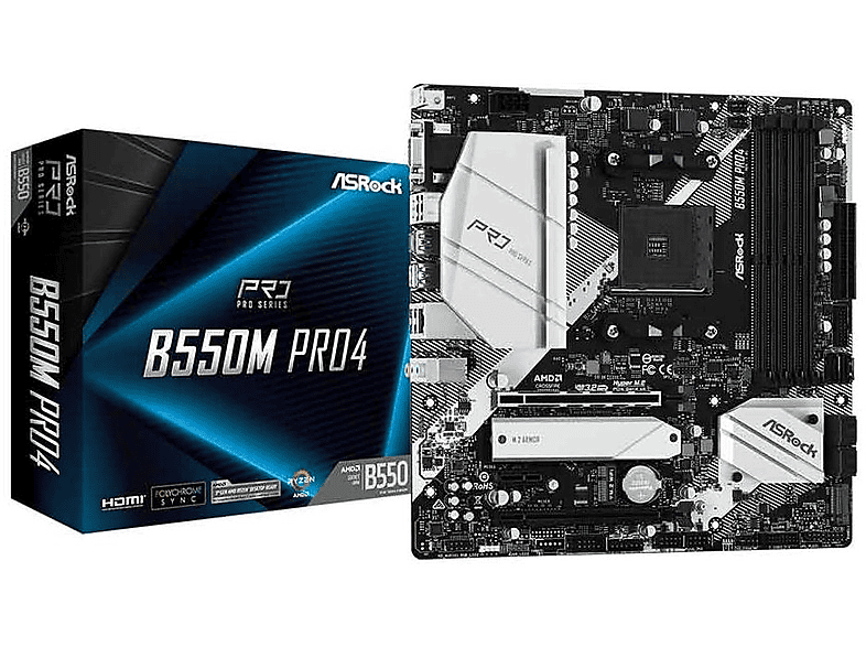 Placa base  - Asrock A0032004 placa base am4 b550m pro4 COMPONENTES ASROCK