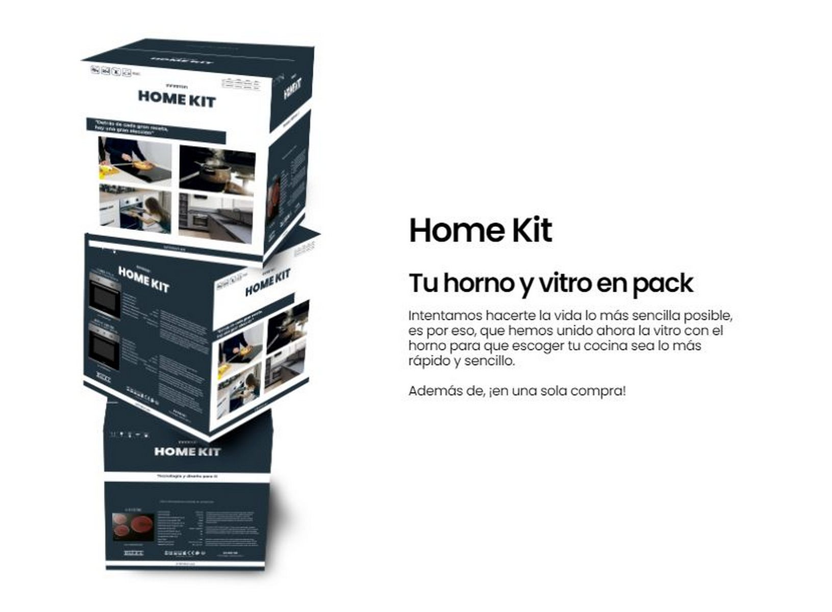 Tres cajas apiladas, mostrando un producto con texto en español.