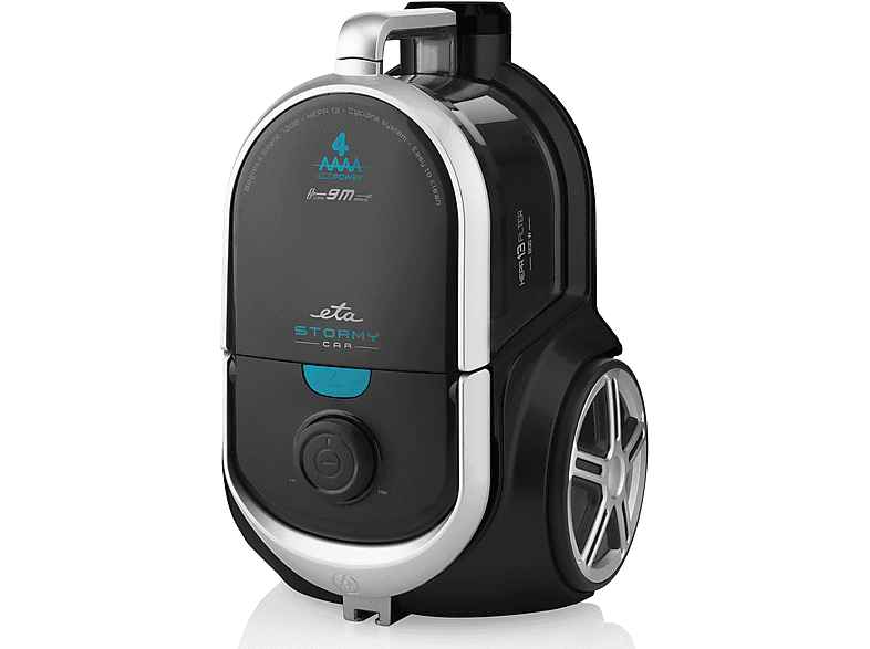 ETA Stormy Car Zylinder-Vakuum Staubsauger, maximale Leistung: 800 Watt, Schwarz / Silber)