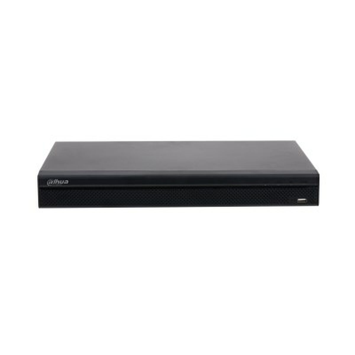 Schwarzes DVR-Gerät mit dem Markennamen auf der Vorderseite.