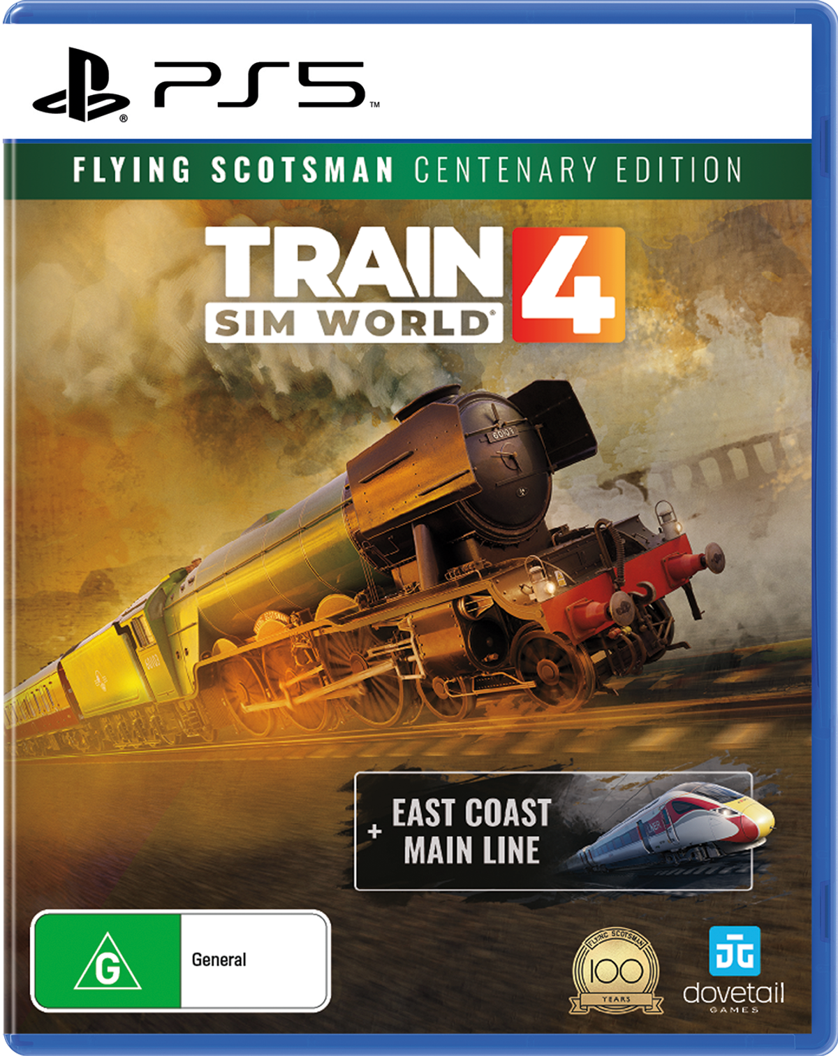 Pudełko z grą z pociągiem na torze.