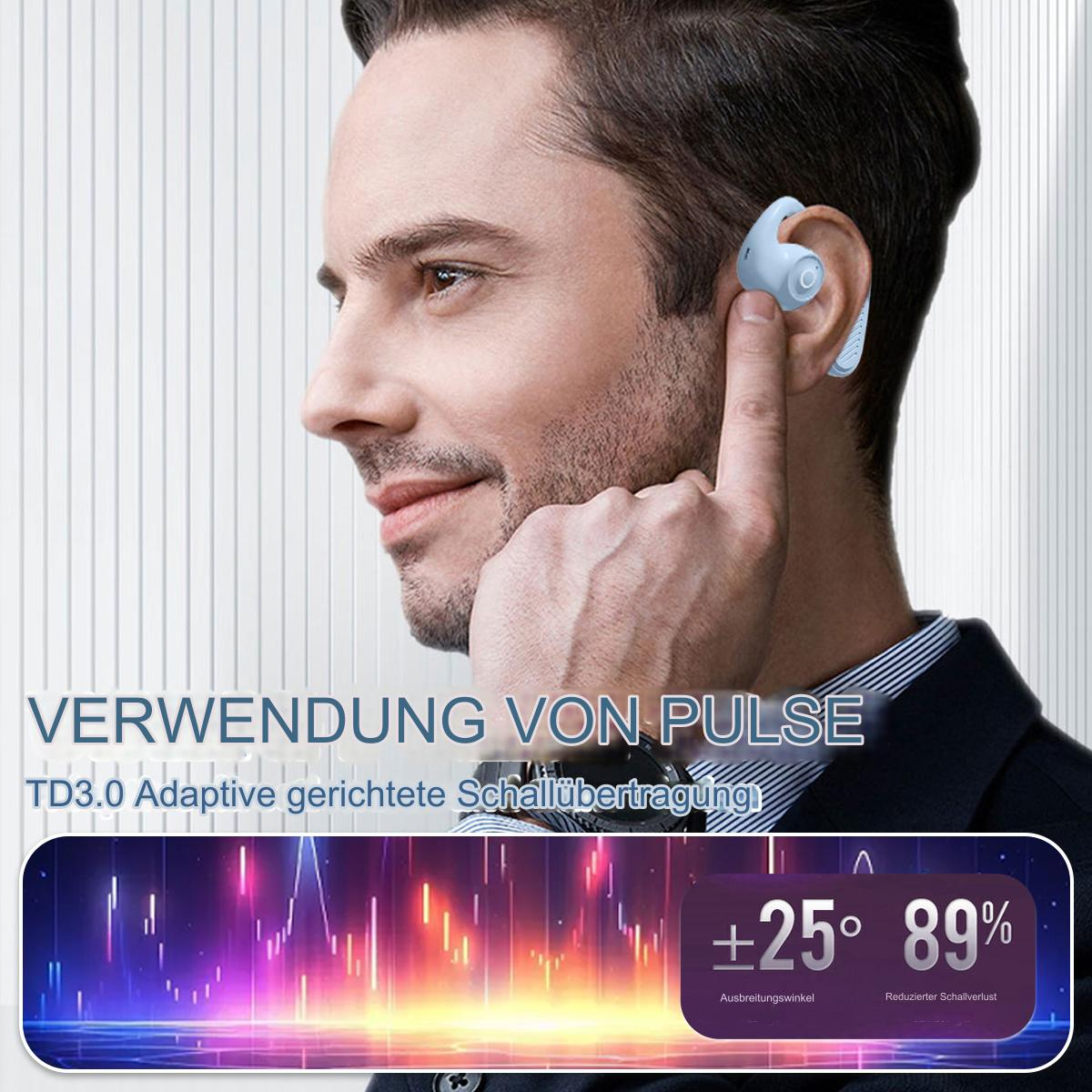 Ein Mann mit Headset. Text: Verwendung von Pulse. Display zeigt +25° und 89%.