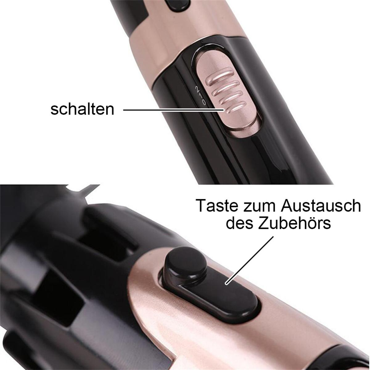 Nahaufnahme eines Beauty-Tools: Taste zum Schalten und Taste zum Ersetzen von Zubehör.