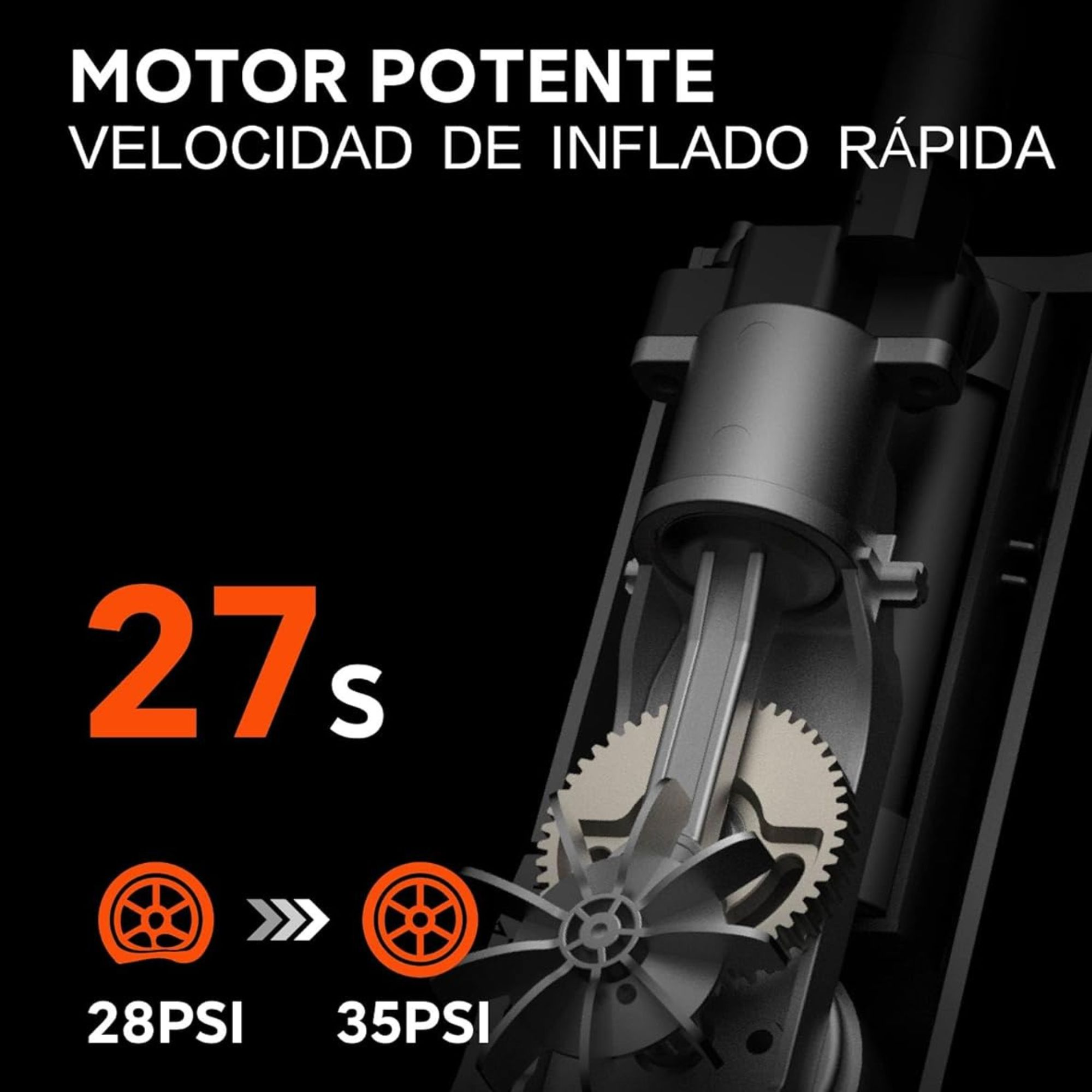 27 saniyede hızlı şişirme ve basınç istatistiklerini gösteren metinli bir makinenin yakın çekimi.