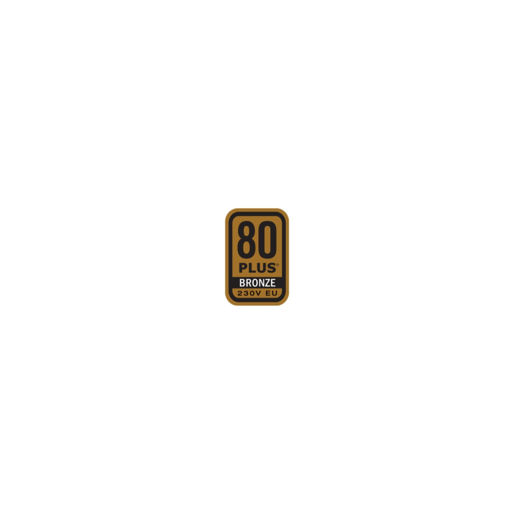 Etykieta 80 Plus Bronze na białym tle.