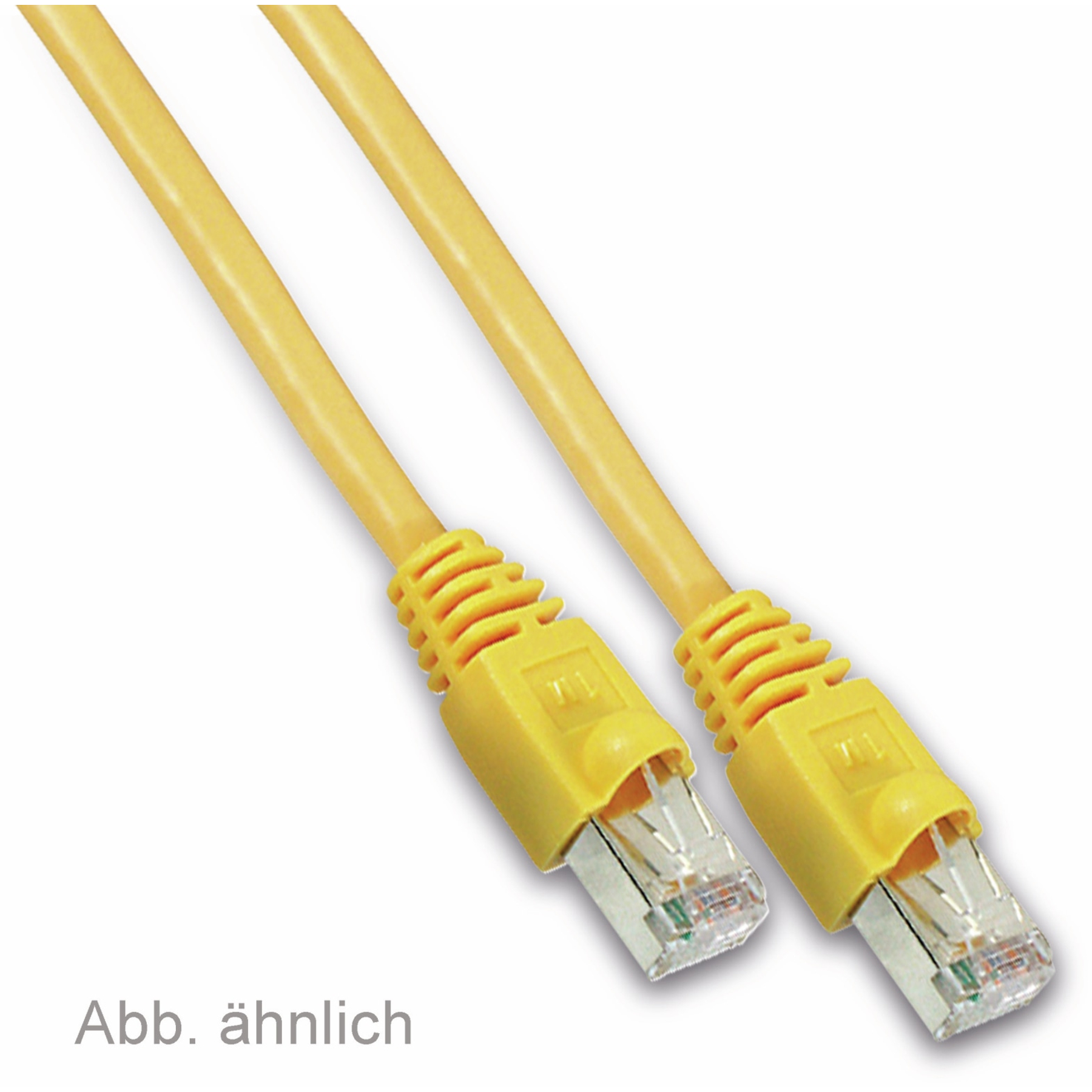 Due cavi di rete gialli con connettori RJ45. Testo 'Abb. ähnlich' in basso a sinistra.