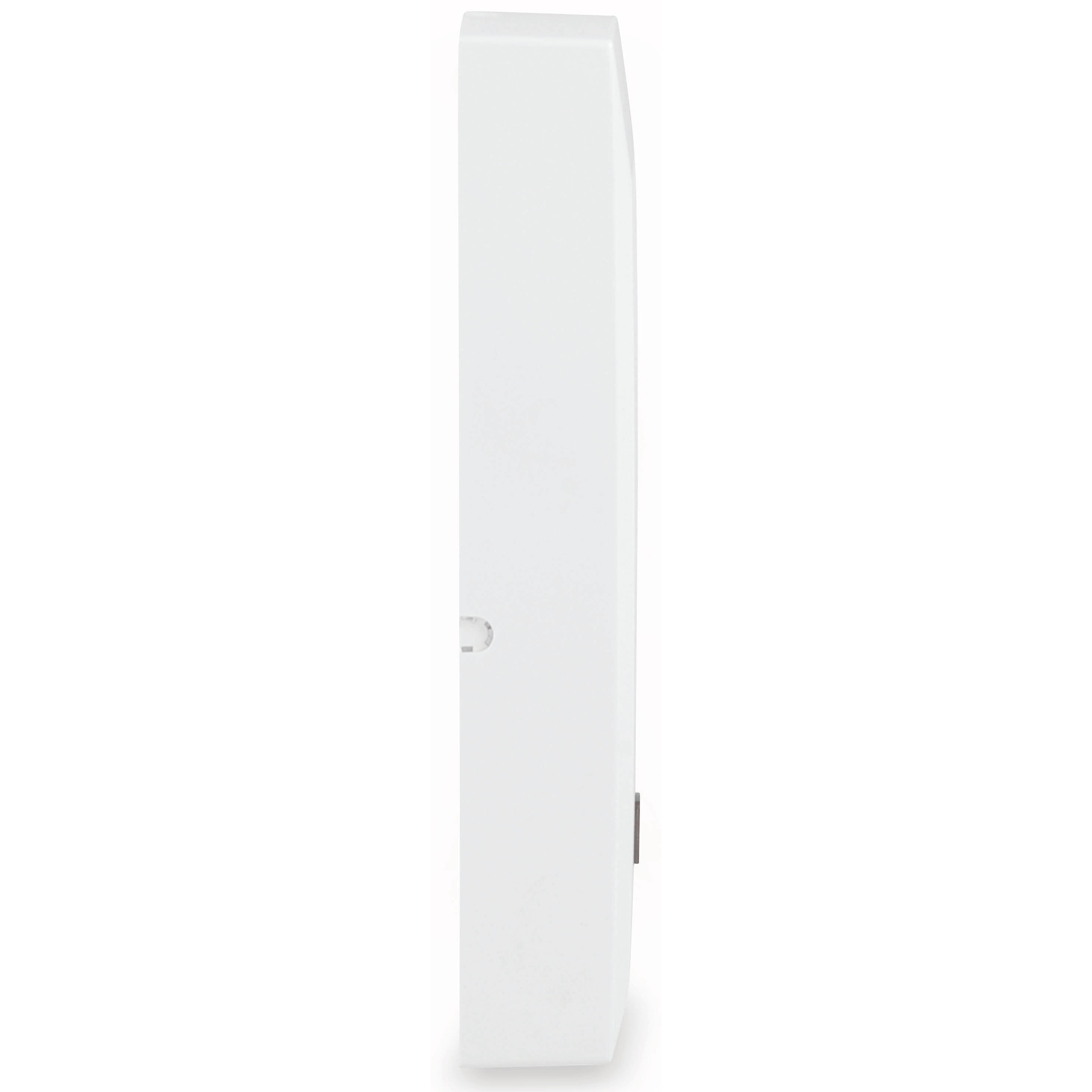 Biały, prostokątny przedmiot, prawdopodobnie urządzenie, na białym tle.