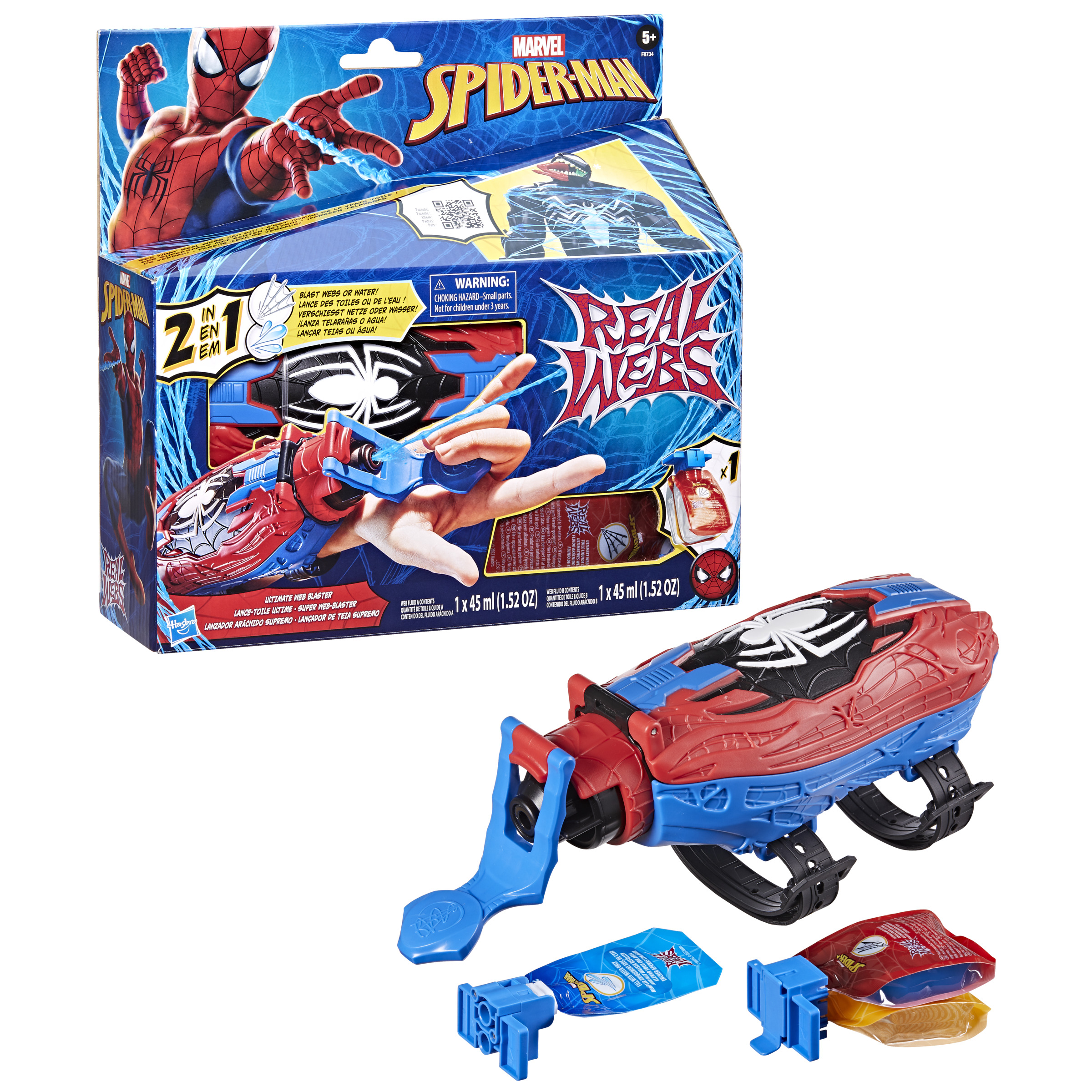 Zabawka Spider-Man Water Web Shooter z akcesoriami.