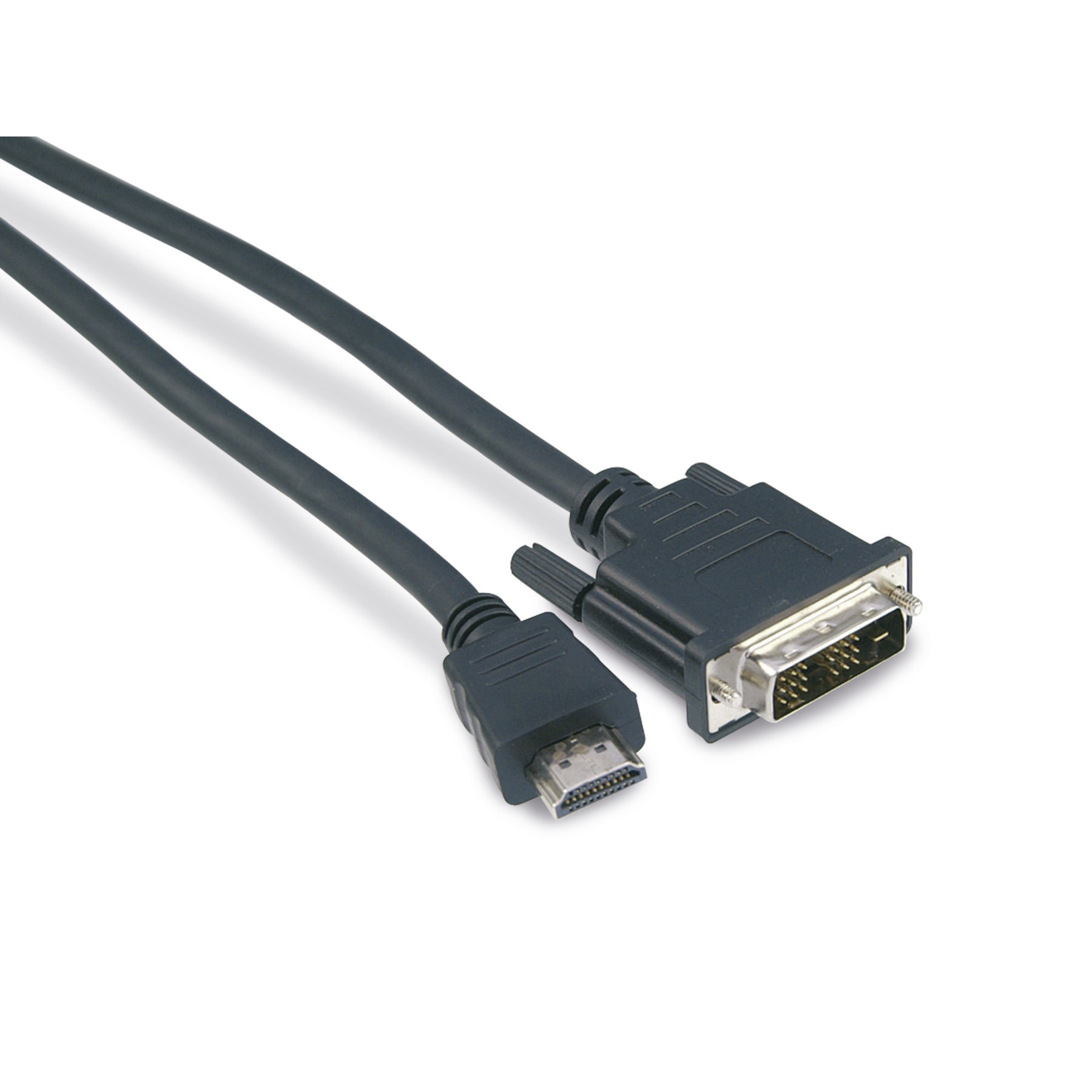 Schwarzes Kabel mit HDMI- und DVI-Anschlüssen.