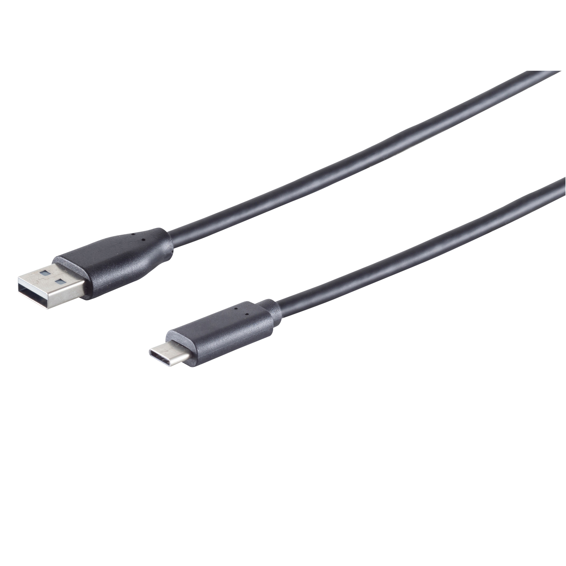 Un cavo nero da USB a USB-C.