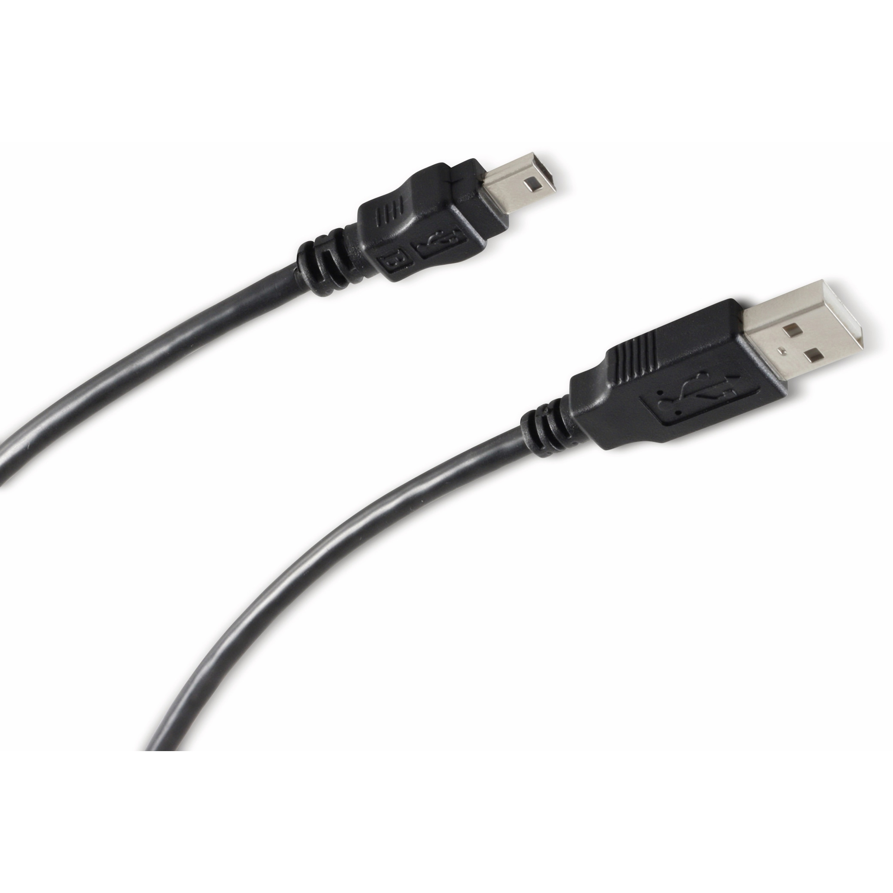 Cavo USB nero con connettori USB-A e micro-USB maschio.