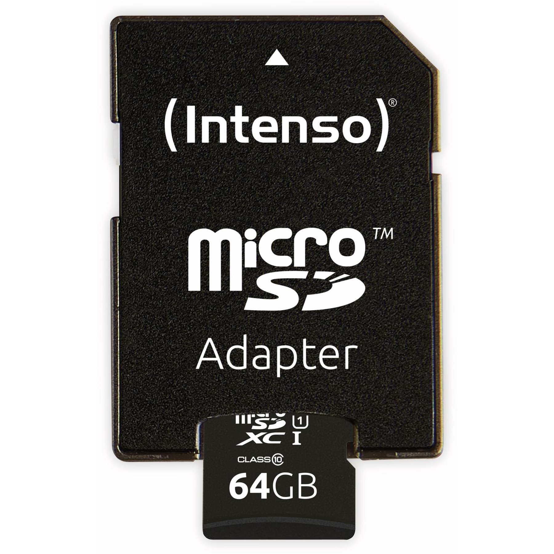 Eine schwarze Micro-SD-Adapterkarte mit eingelegter kleinerer SD-Karte.