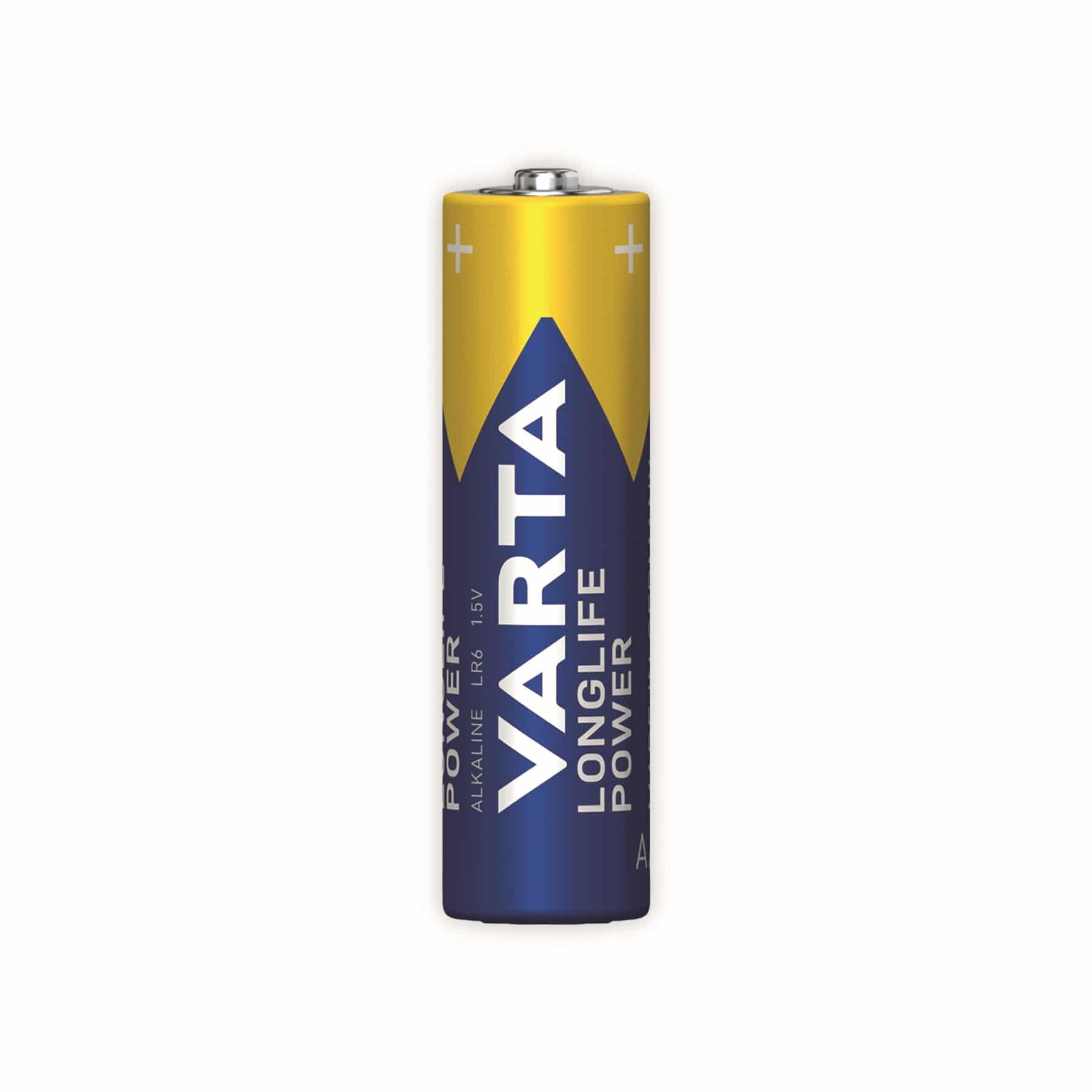 AA-Batterie mit gelb-blauem Etikett, Marke VARTA.