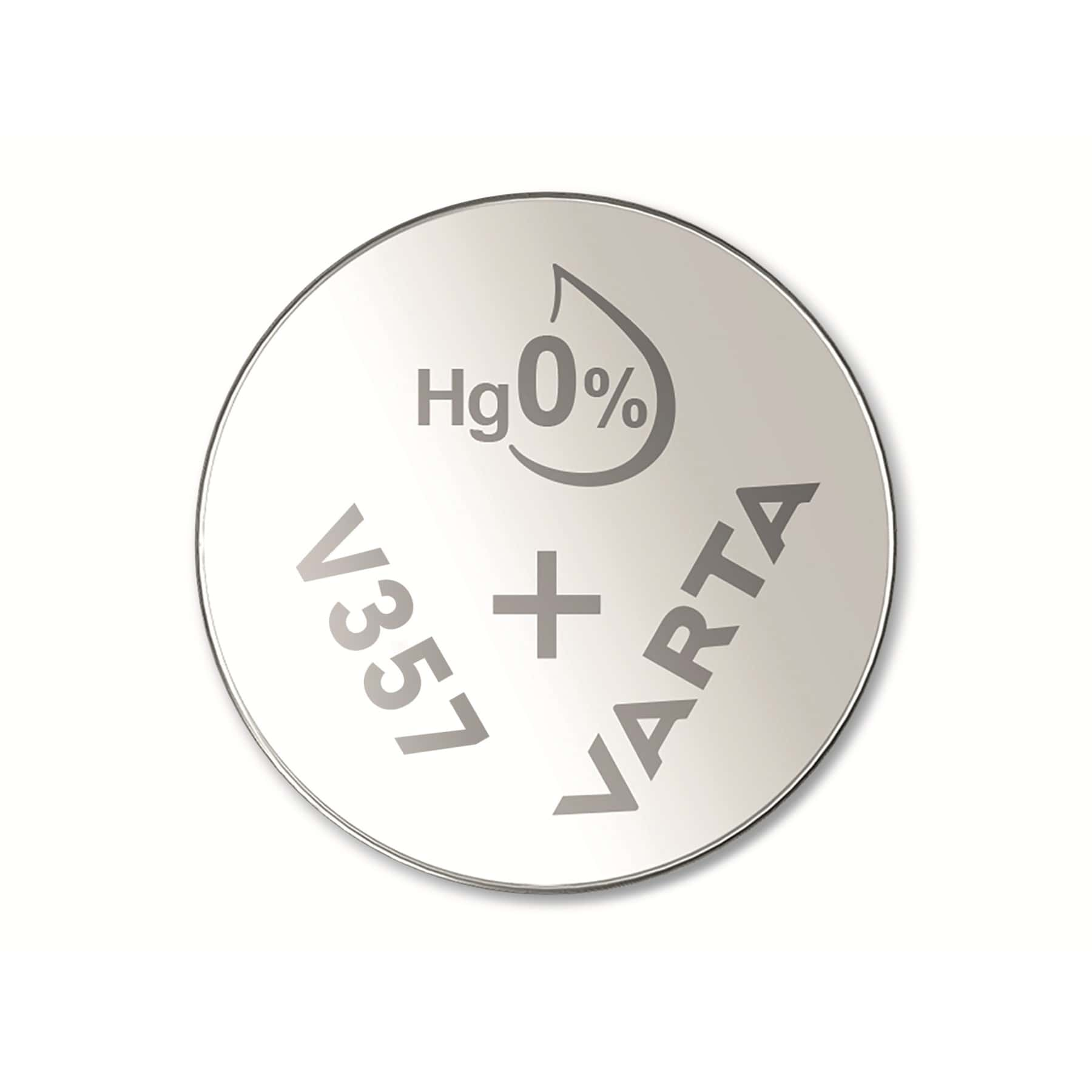 Srebrna okrągła bateria zegarka z tekstem i znakiem plus.