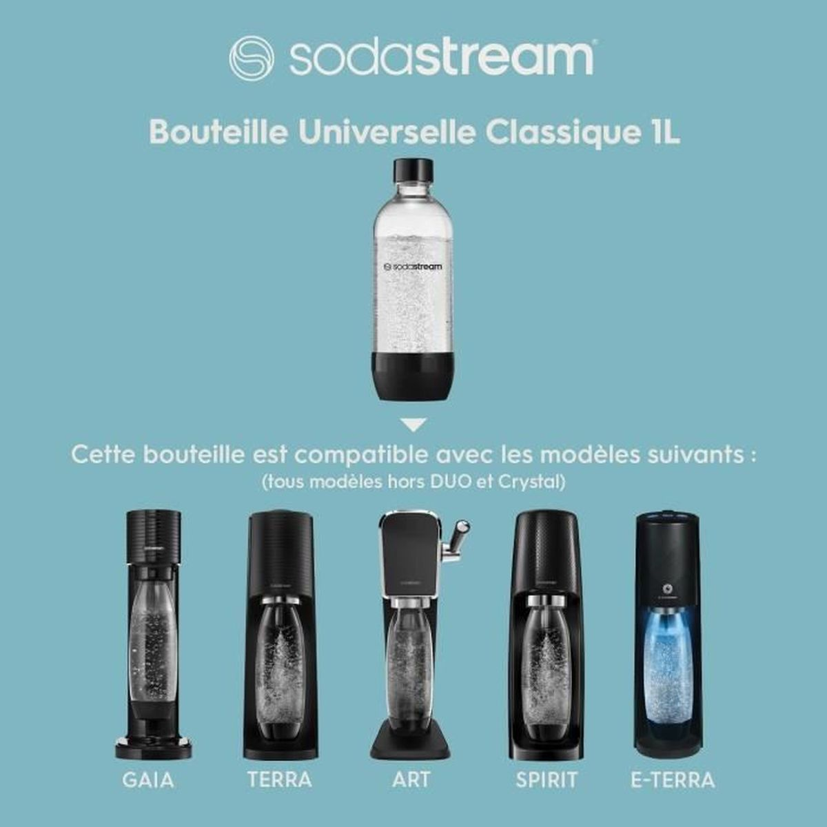 Bottiglia SodaStream e vari modelli: Gaia, Terra, Art, Spirit, E-Terra.