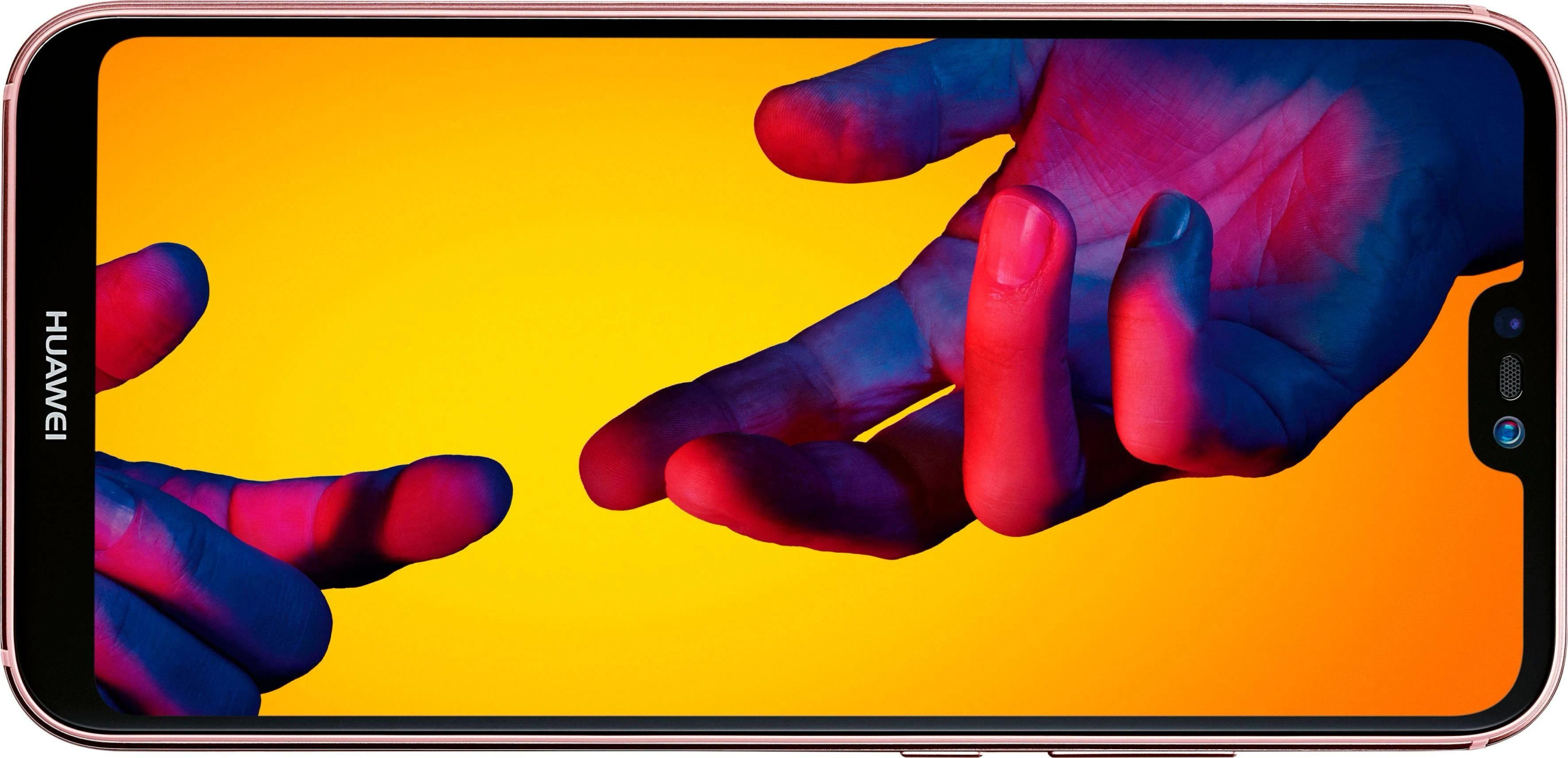 Ekran smartfona wyświetlający dwie prawie stykające się dłonie na kolorowym tle.