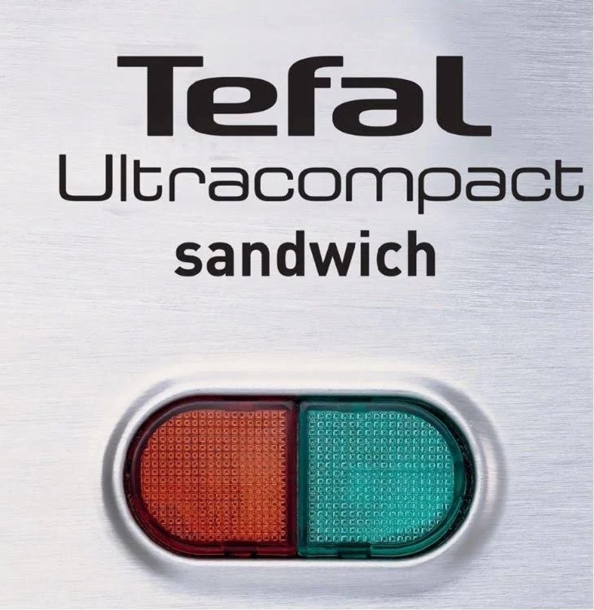 Tefal Ultracompact opiekacz do kanapek ze wskaźnikami. Jeden czerwony, drugi zielony.