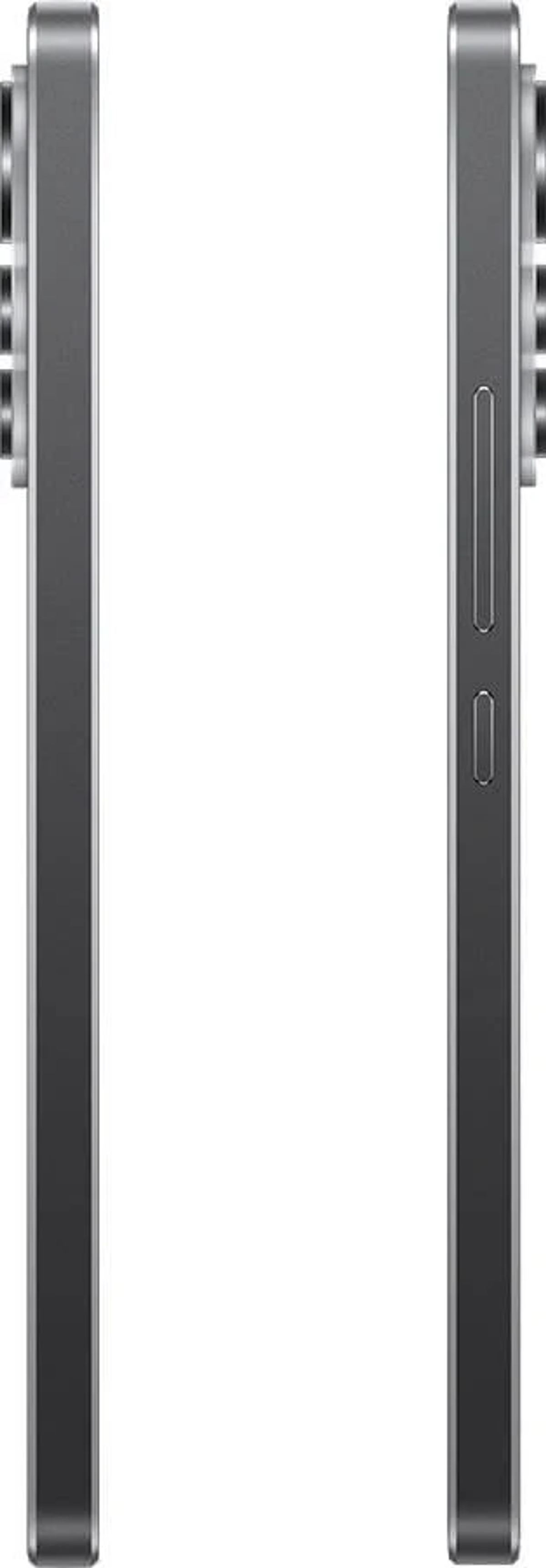 Die Seitenansicht eines Smartphones, die die Lautstärke- und Ein-/Aus-Tasten zeigt.