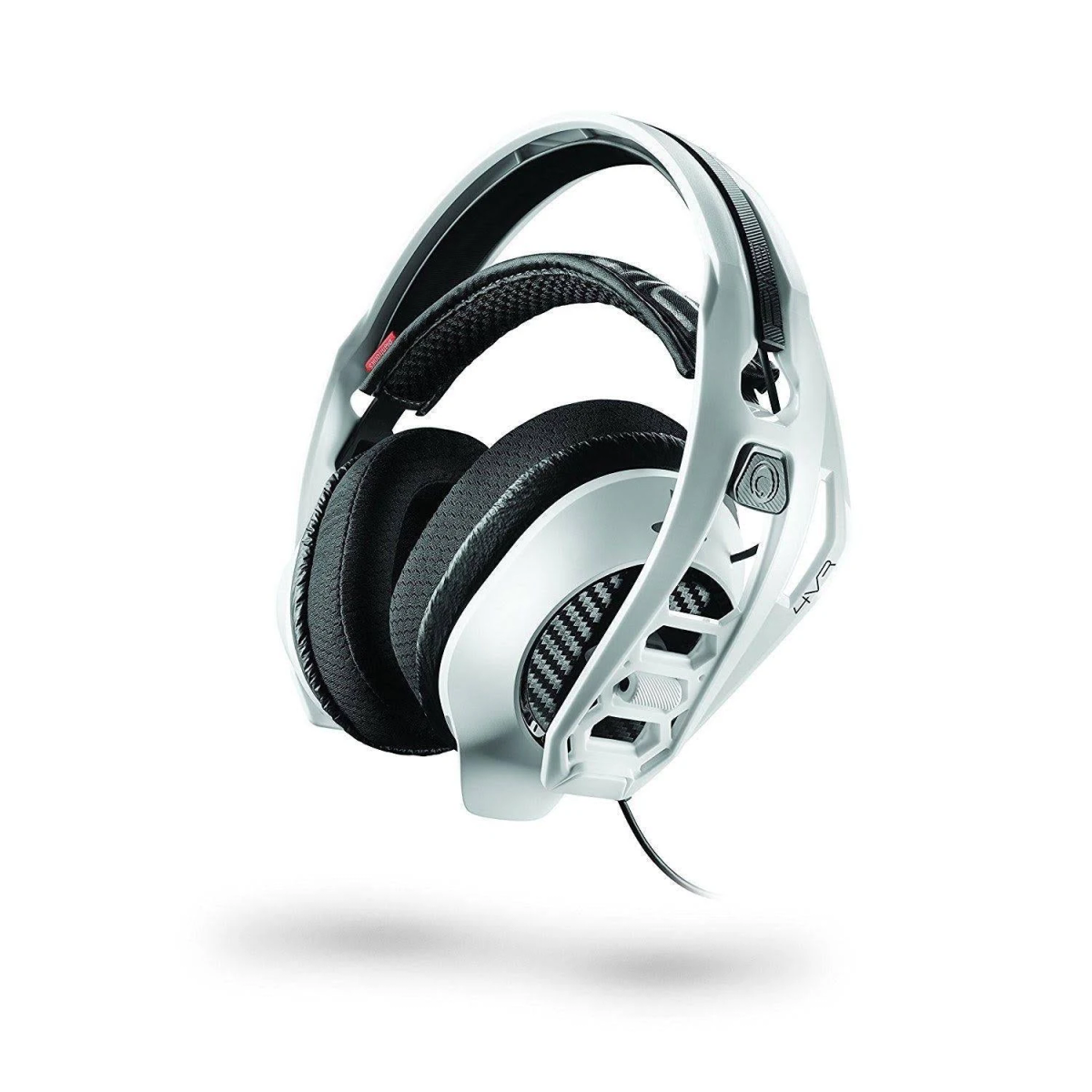 Weißes Gaming-Headset mit schwarzen Ohrmuscheln.